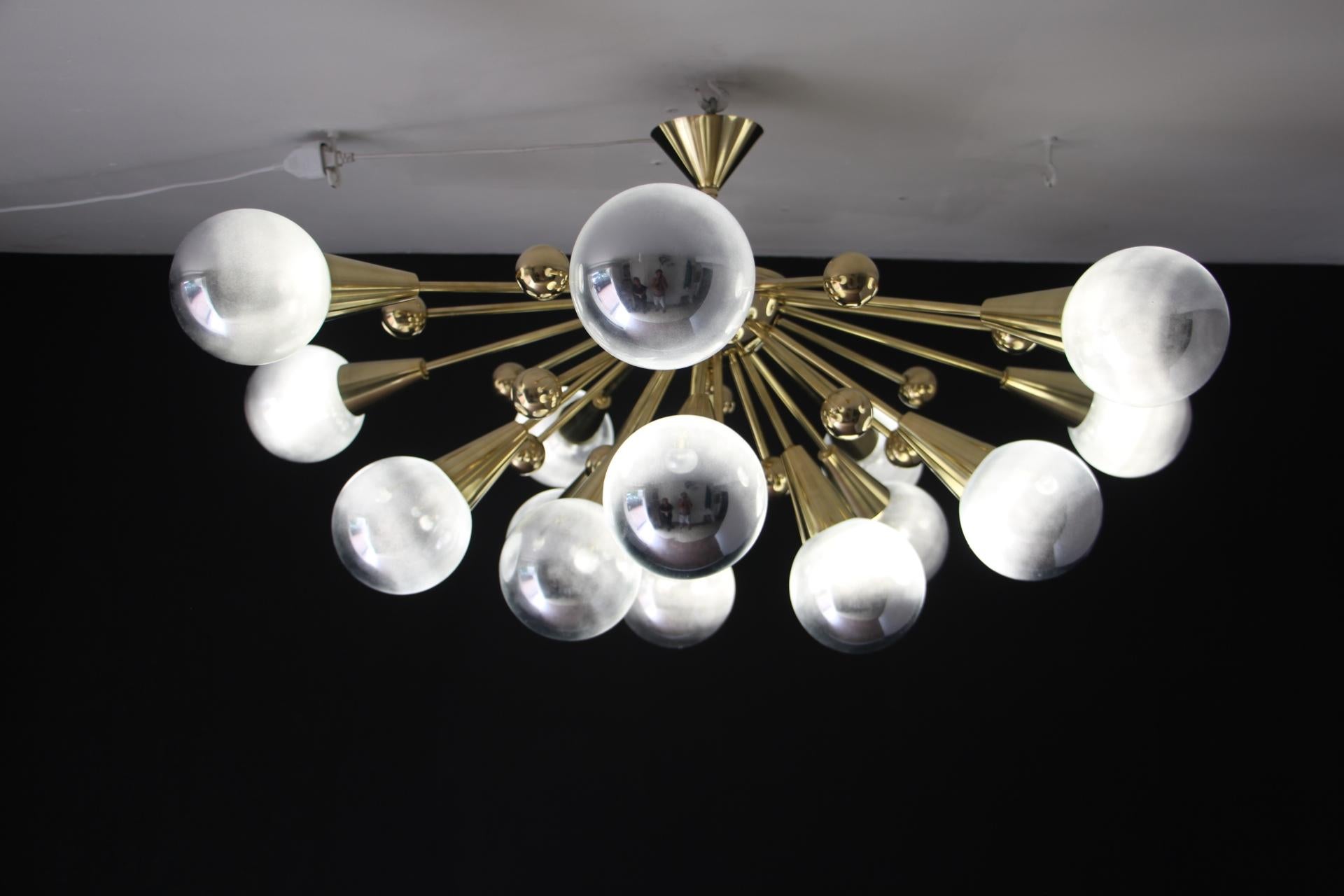 Half Sputnik Mercurised Silver Color Murano Glass Globes Chandelier 8