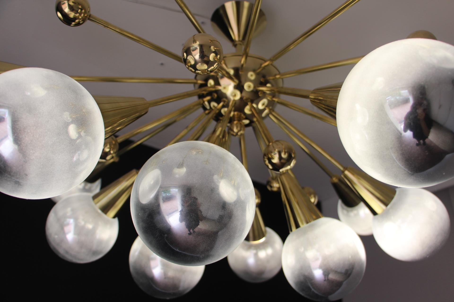 Half Sputnik Mercurised Silver Color Murano Glass Globes Chandelier 9