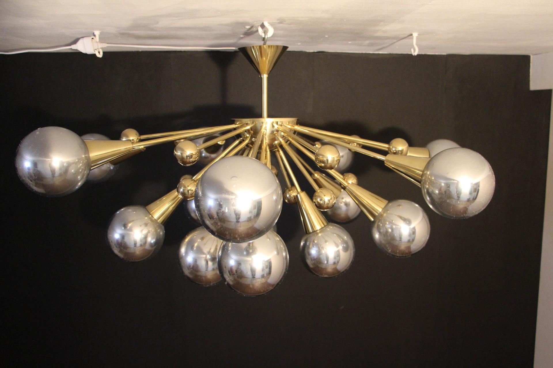 Half Sputnik Mercurised Silver Color Murano Glass Globes Chandelier 11