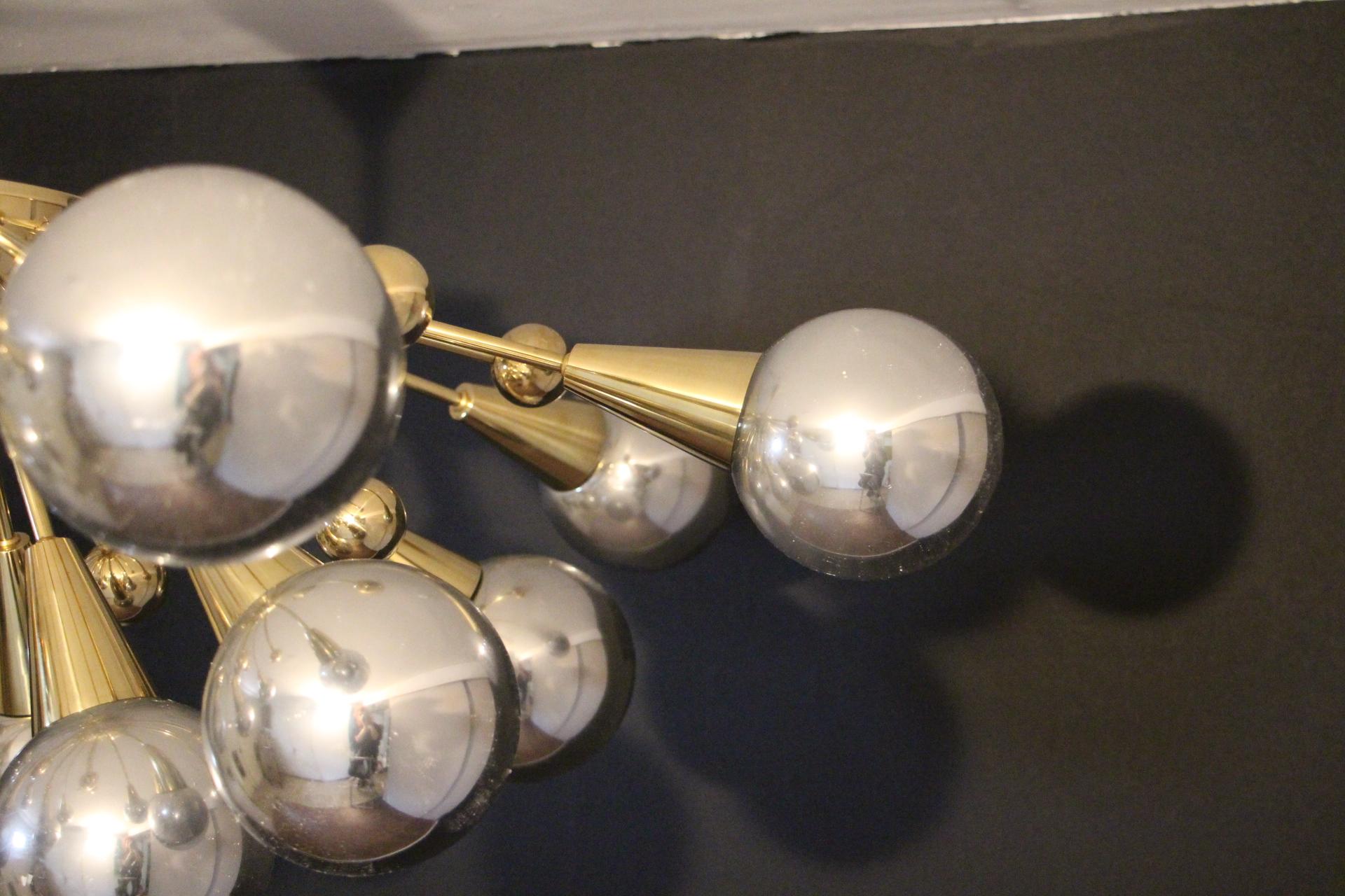 Half Sputnik Mercurised Silver Color Murano Glass Globes Chandelier 1