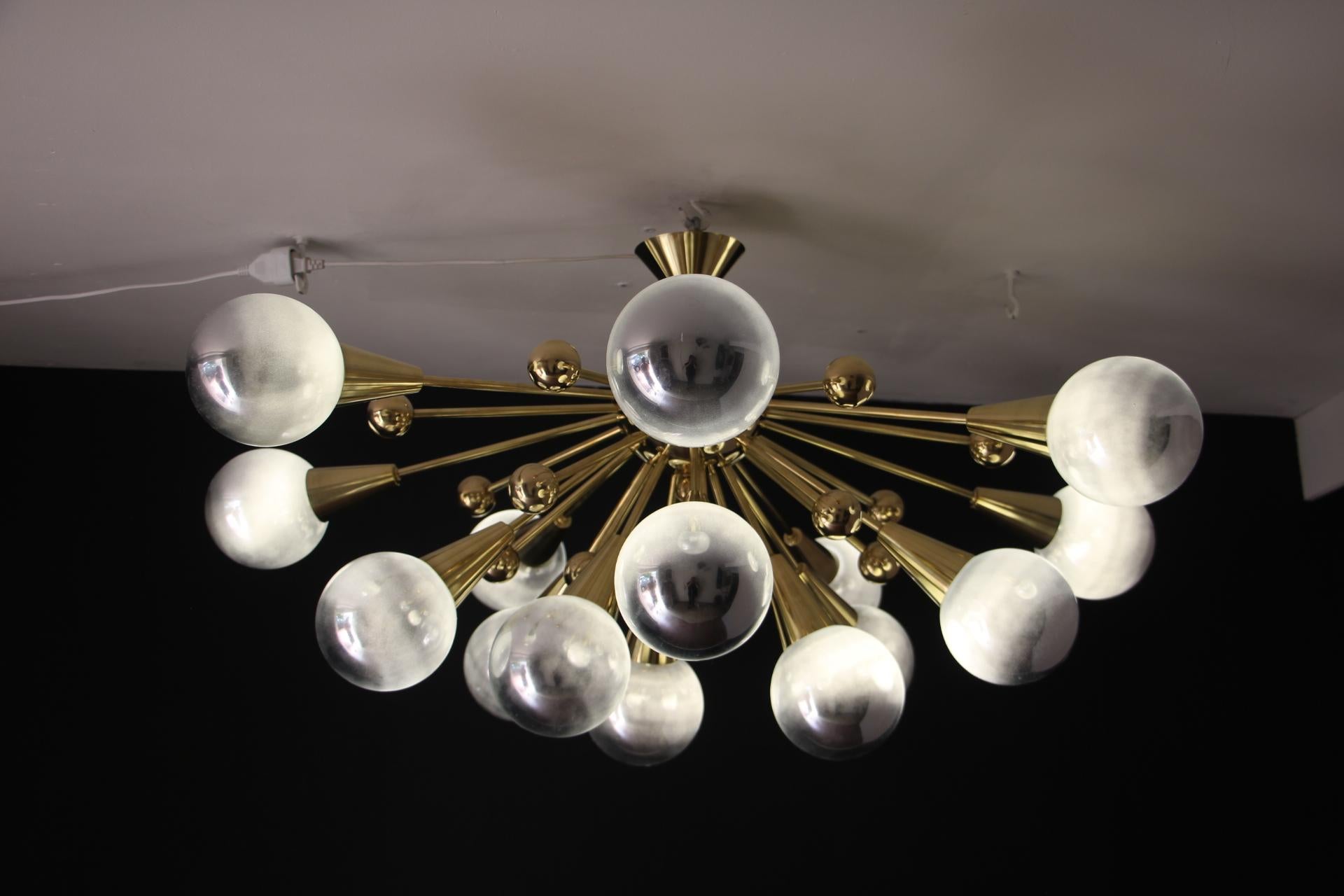 Half Sputnik Mercurised Silver Color Murano Glass Globes Chandelier 2