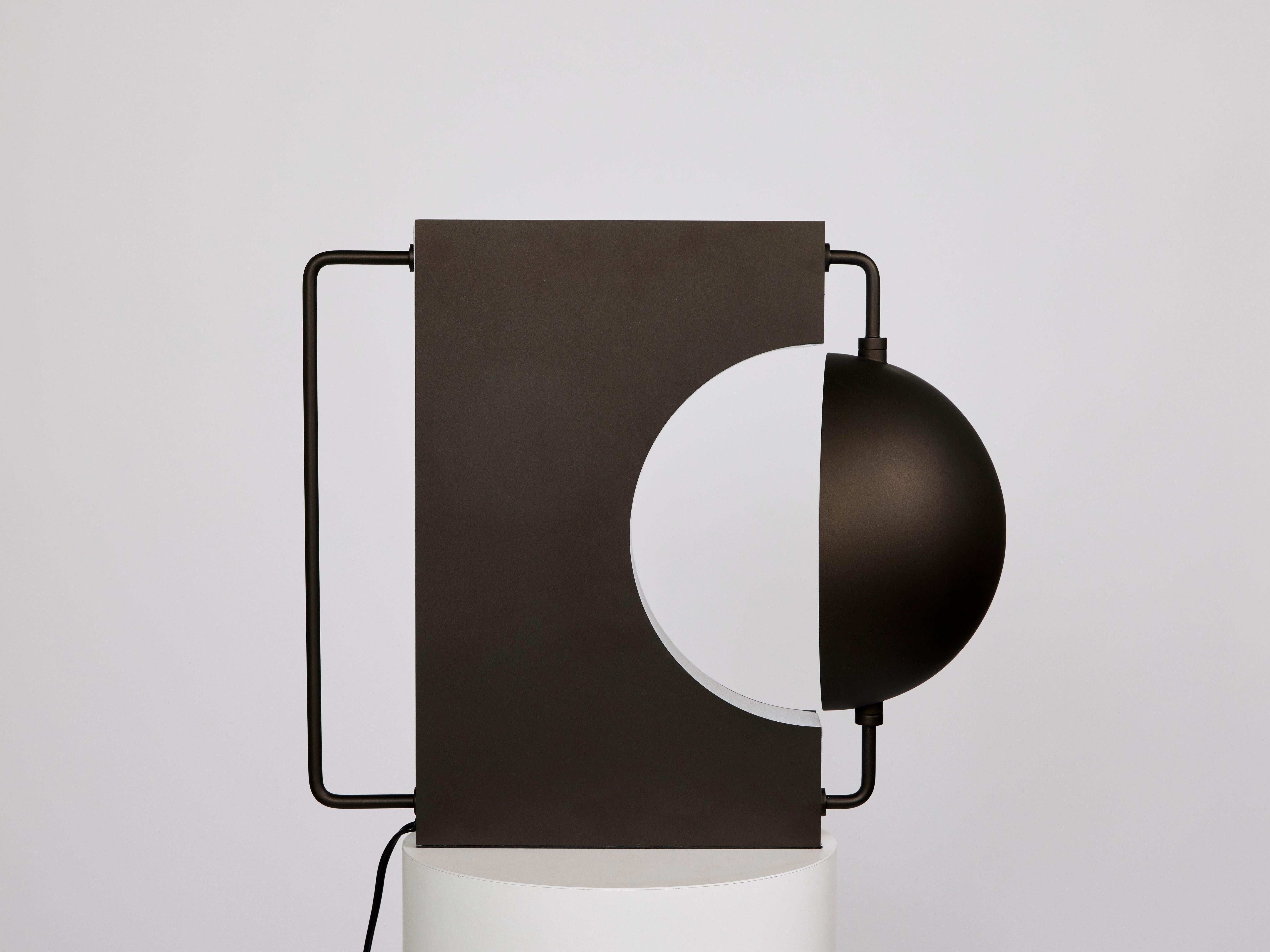 Modern [In Stock] HALF,  Table Lamp in 'Golden Black' Rotate 40 Degrees on Each Side For Sale