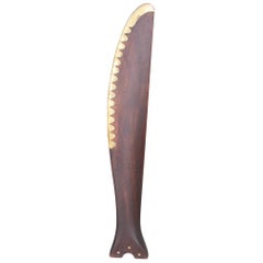 Mezza pala d'elica d'aereo in legno e ottone