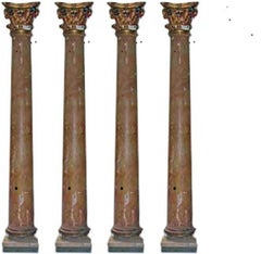 Halfround Columns with Corintic Capitals 'Gold', Italy, 18th Century