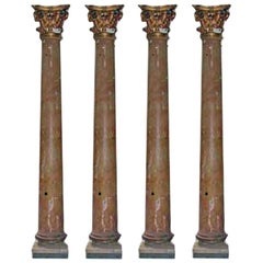 Halfround Columns with Corintic Capitals 'Gold', Italy, 18th Century
