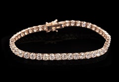 Halfway .50 carat crown setting Natural Diamond Tennis Bracelet in 14k Gold