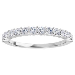 Halfway Diamond Band 0.47 Carats in 14K White Gold and High Polished
