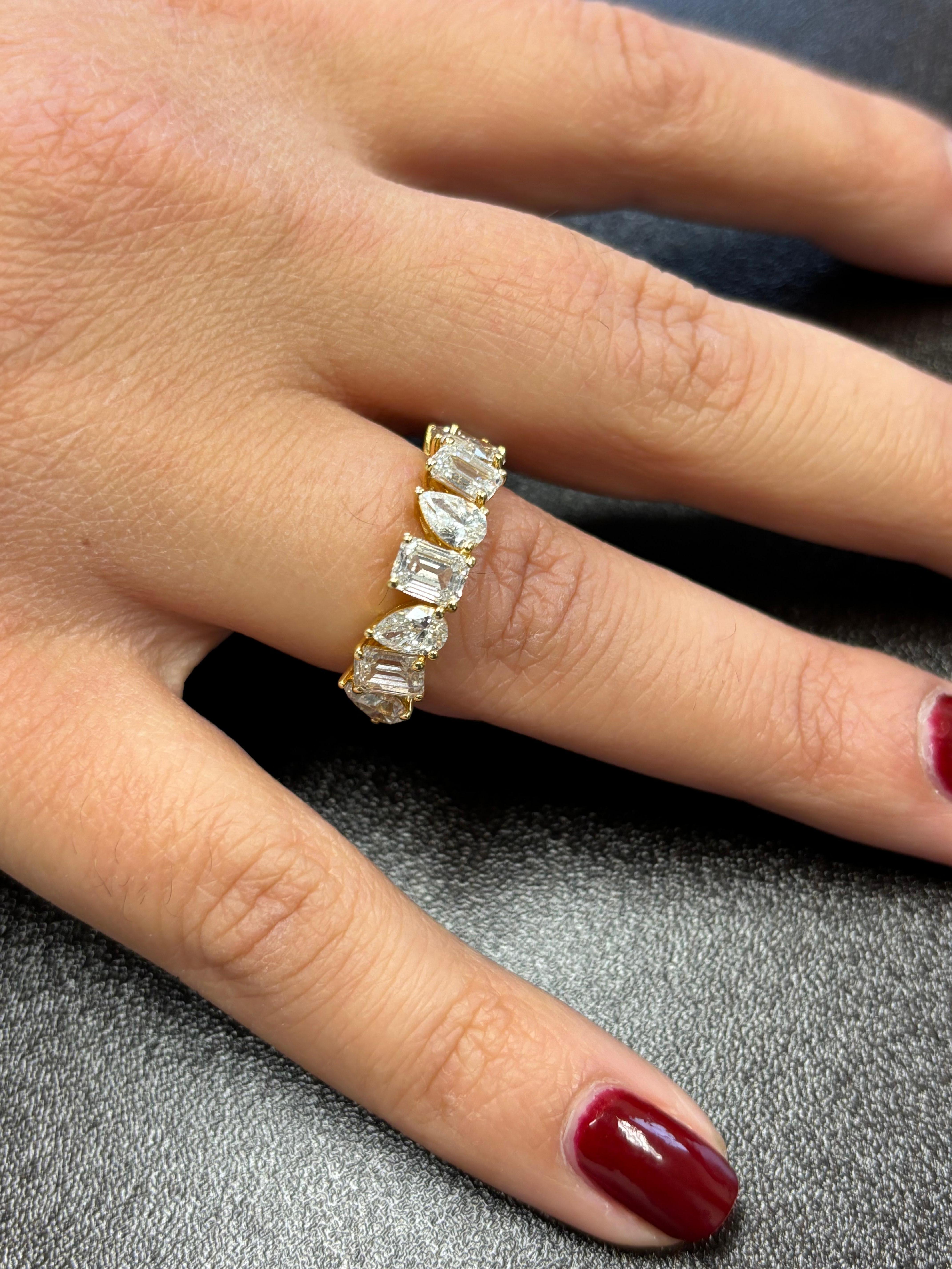 Bague Multishape Halfway Or jaune 3.50 Ct. Neuf - En vente à Great Neck, NY