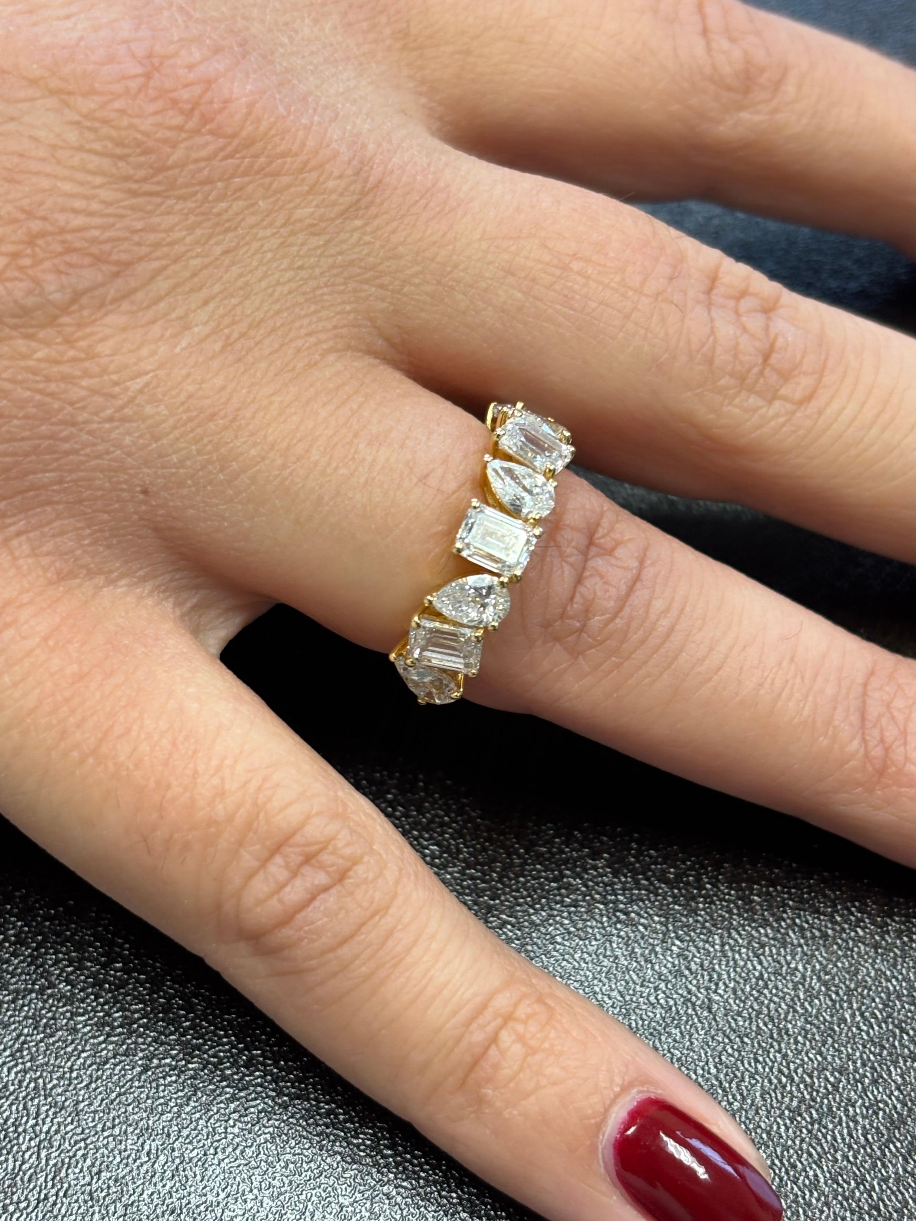 Bague Multishape Halfway Or jaune 3.50 Ct. Pour femmes en vente