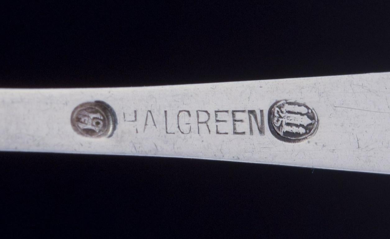 Halgreen, Danish silversmith. Three coffee spoons in hallmarked silver. For Sale 1