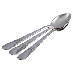 Antique Halgreen, Danish silversmith. Three coffee spoons in hallmarked silver.