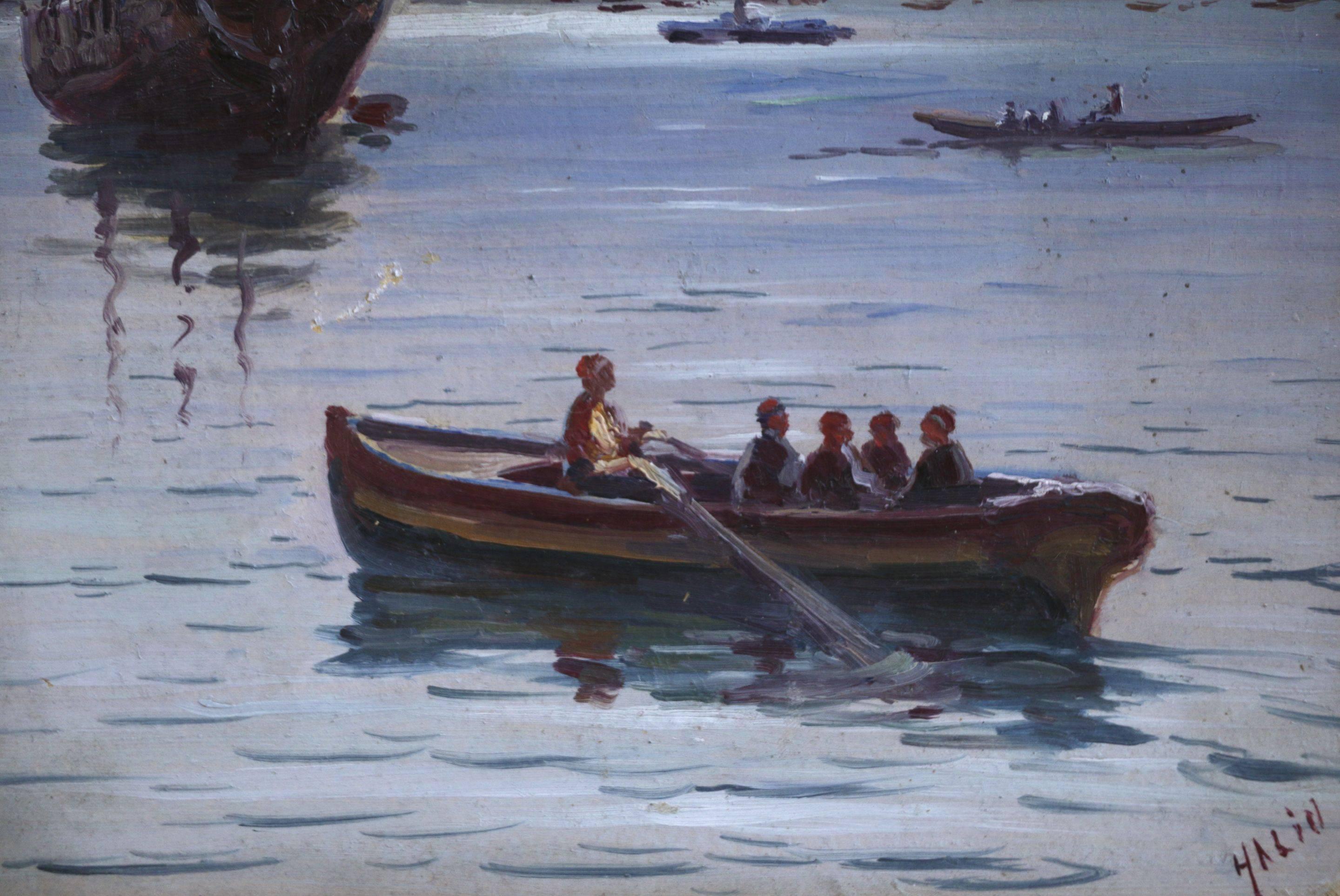 Bosphorus und Hagia Sophia (Impressionismus), Painting, von Halid Naci