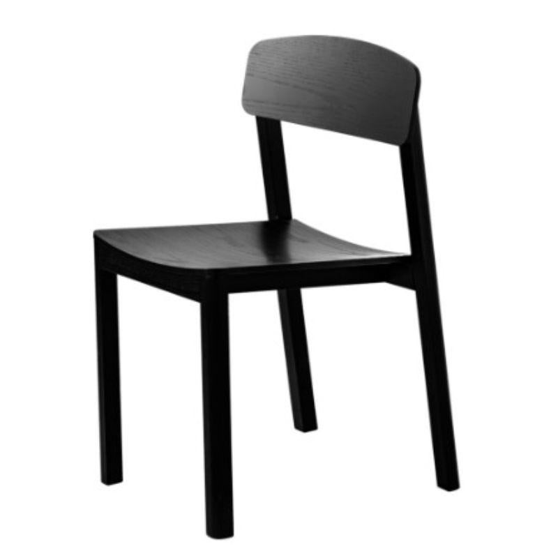 Halikko dining chair, black by made by choice
Dimensions: 51 x 47 x 79 cm
Materials: solid oak
 Standard finishes: natural wood / painted black.

Also available: upholstery in fabric or std. fabric (category 1 & 2), custom color or ash.