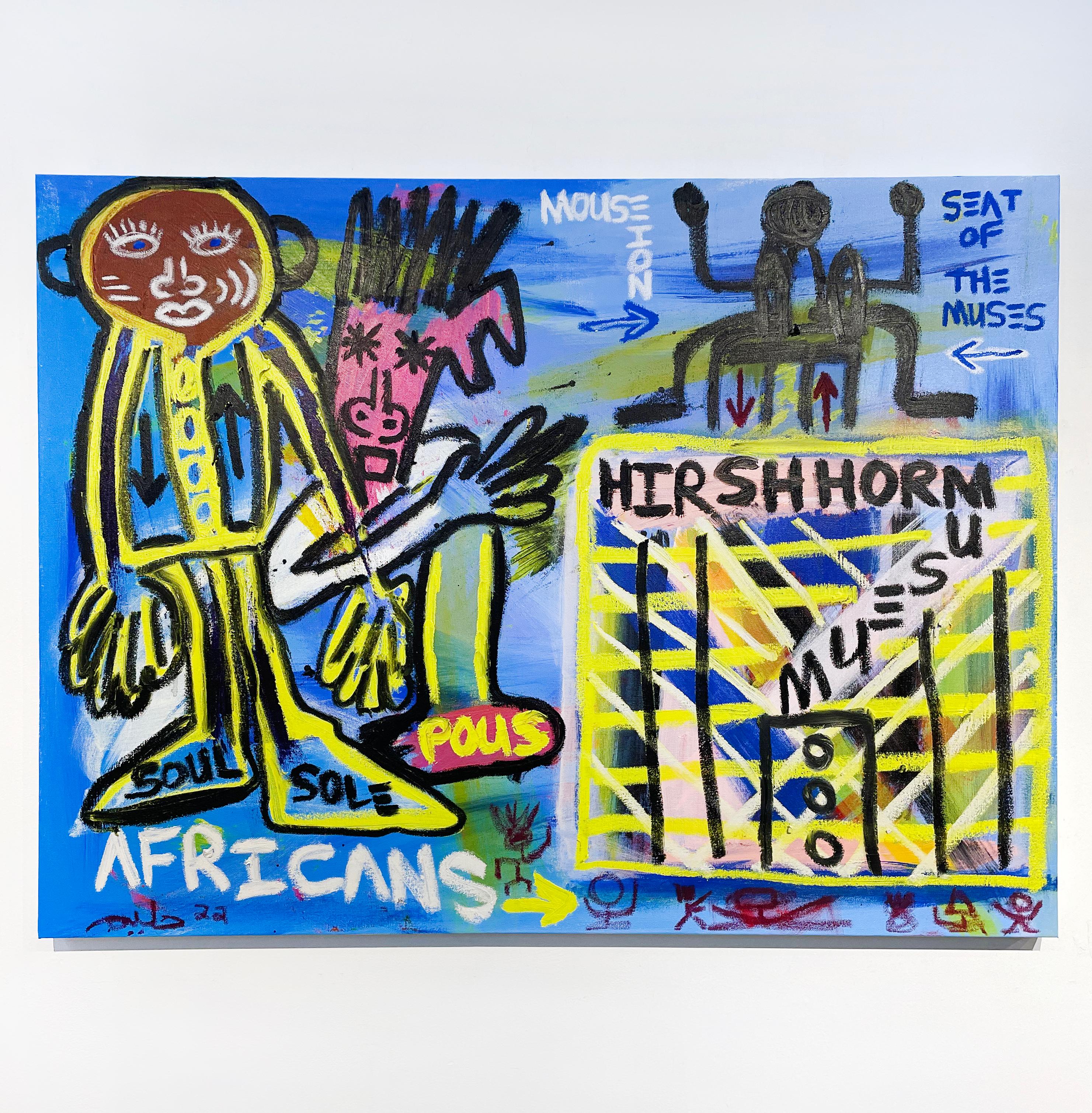 Africans at the Hirshhorn Museum - Contemporary Painting by Halim Flowers