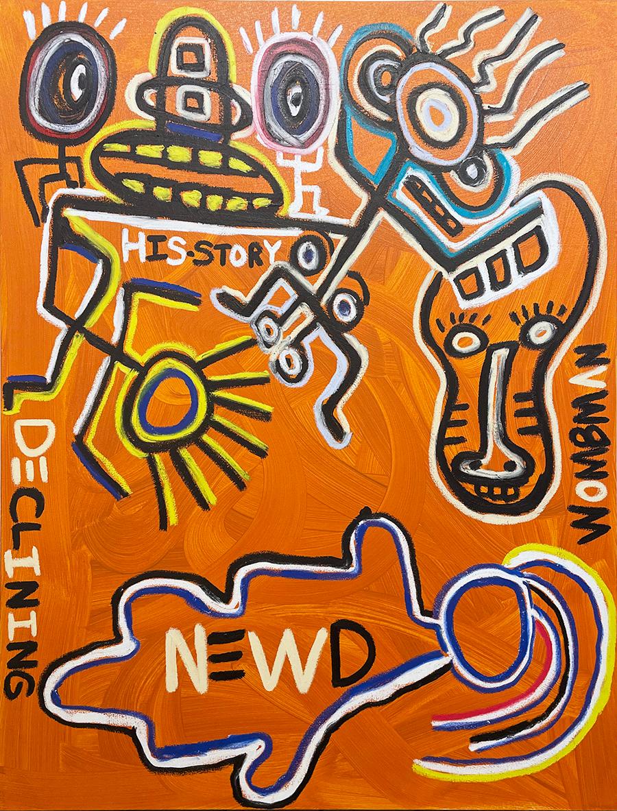Declining Newd Womban - Painting by Halim Flowers