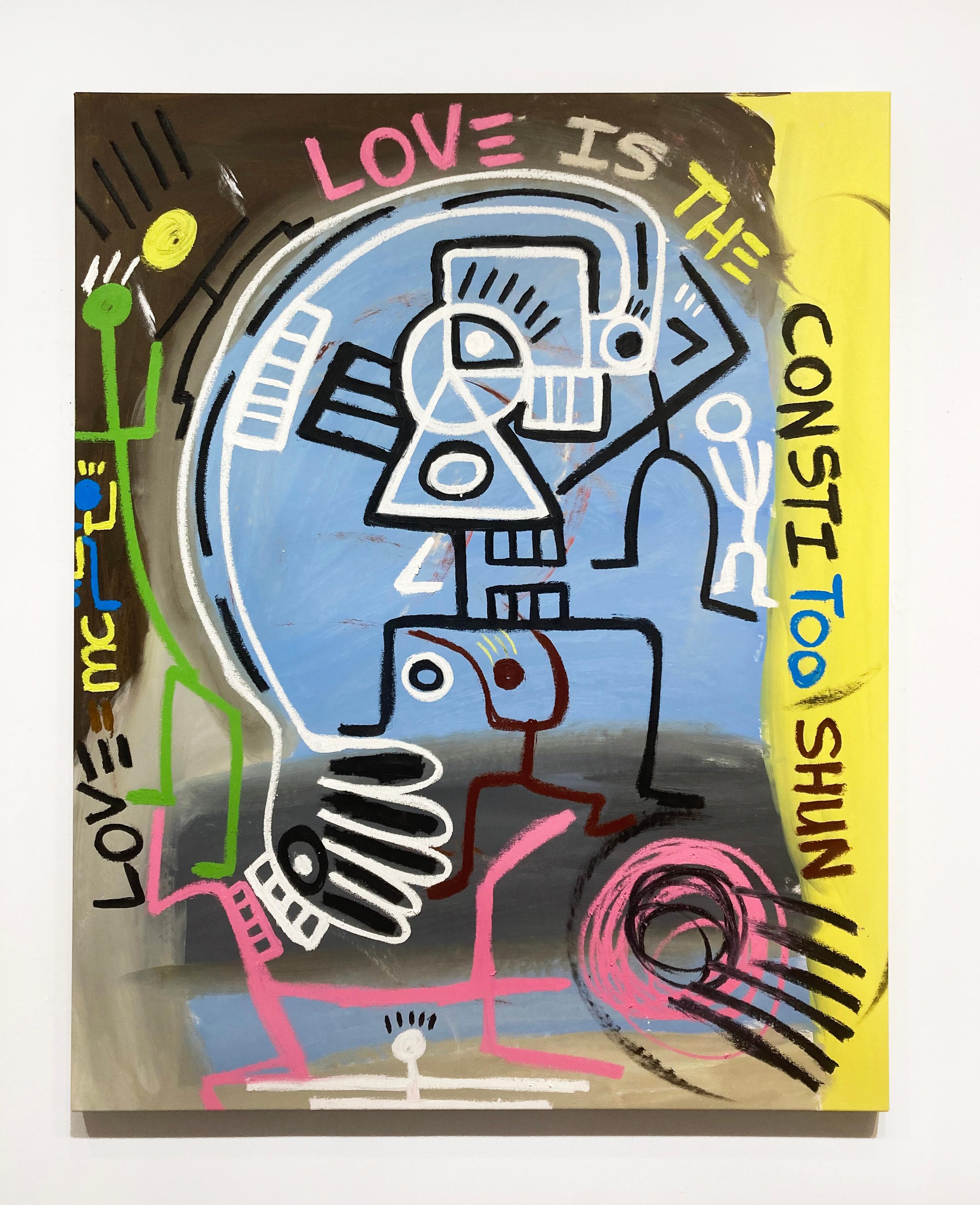 Love Is The Constitooshun - Street Art Painting by Halim Flowers