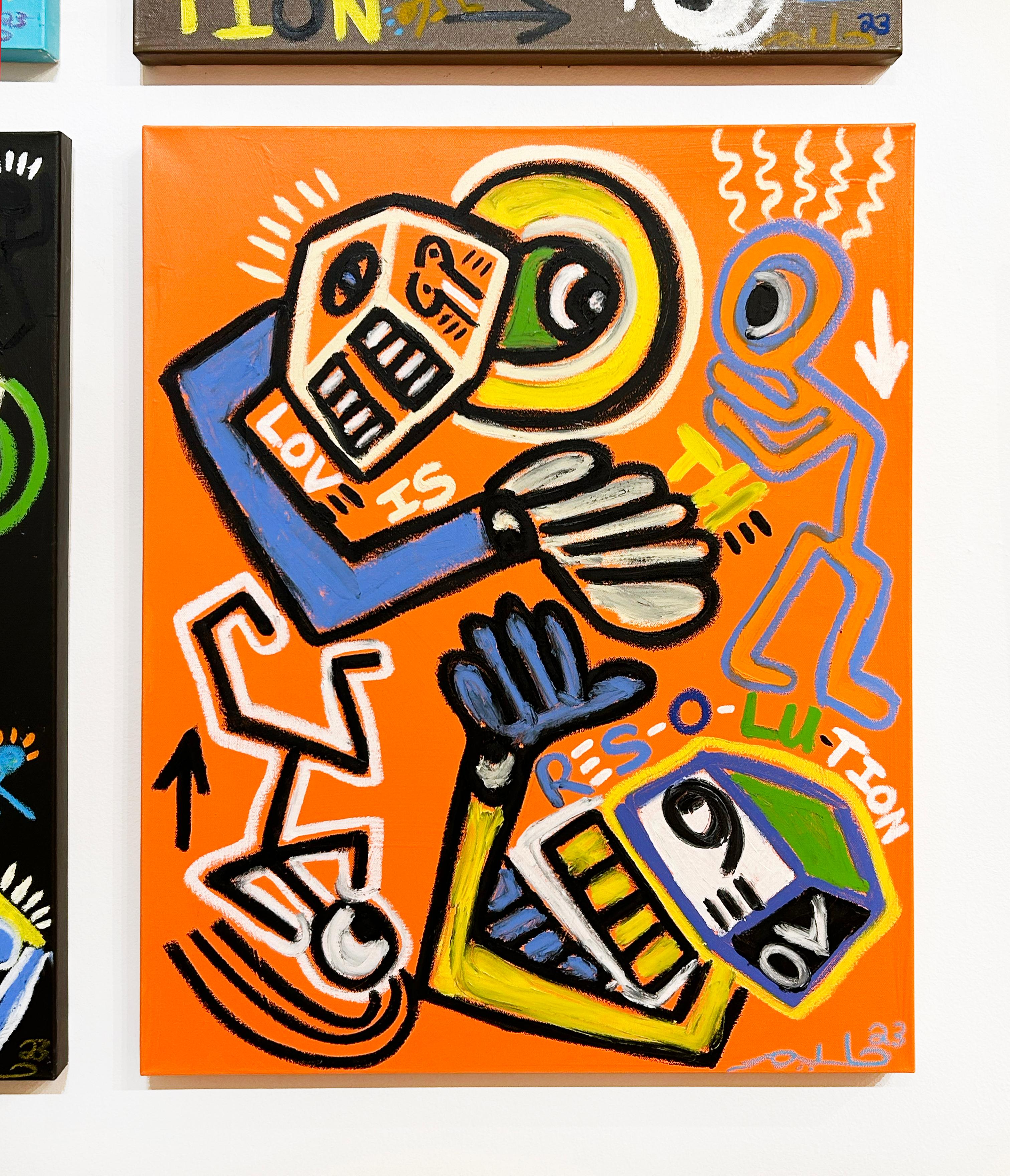 L'amour est la res-o-lu-tion - Art urbain Painting par Halim Flowers