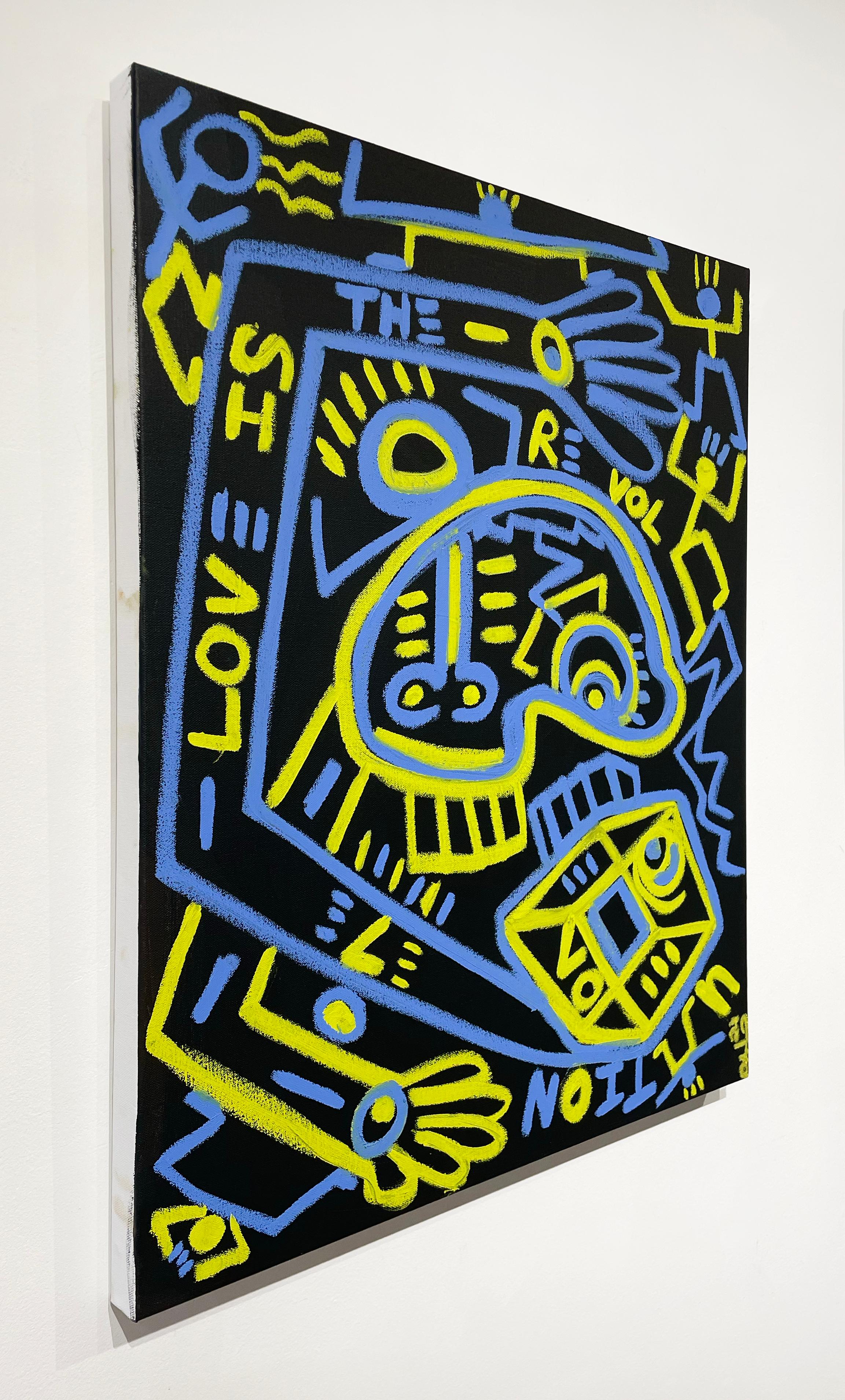 Artiste :  Fleurs, Halim
Titre :  L'amour est la Révolution 2
Date :  2024
Moyen :  Acrylique et peinture en aérosol sur toile
Sans cadre Dimensions :  30