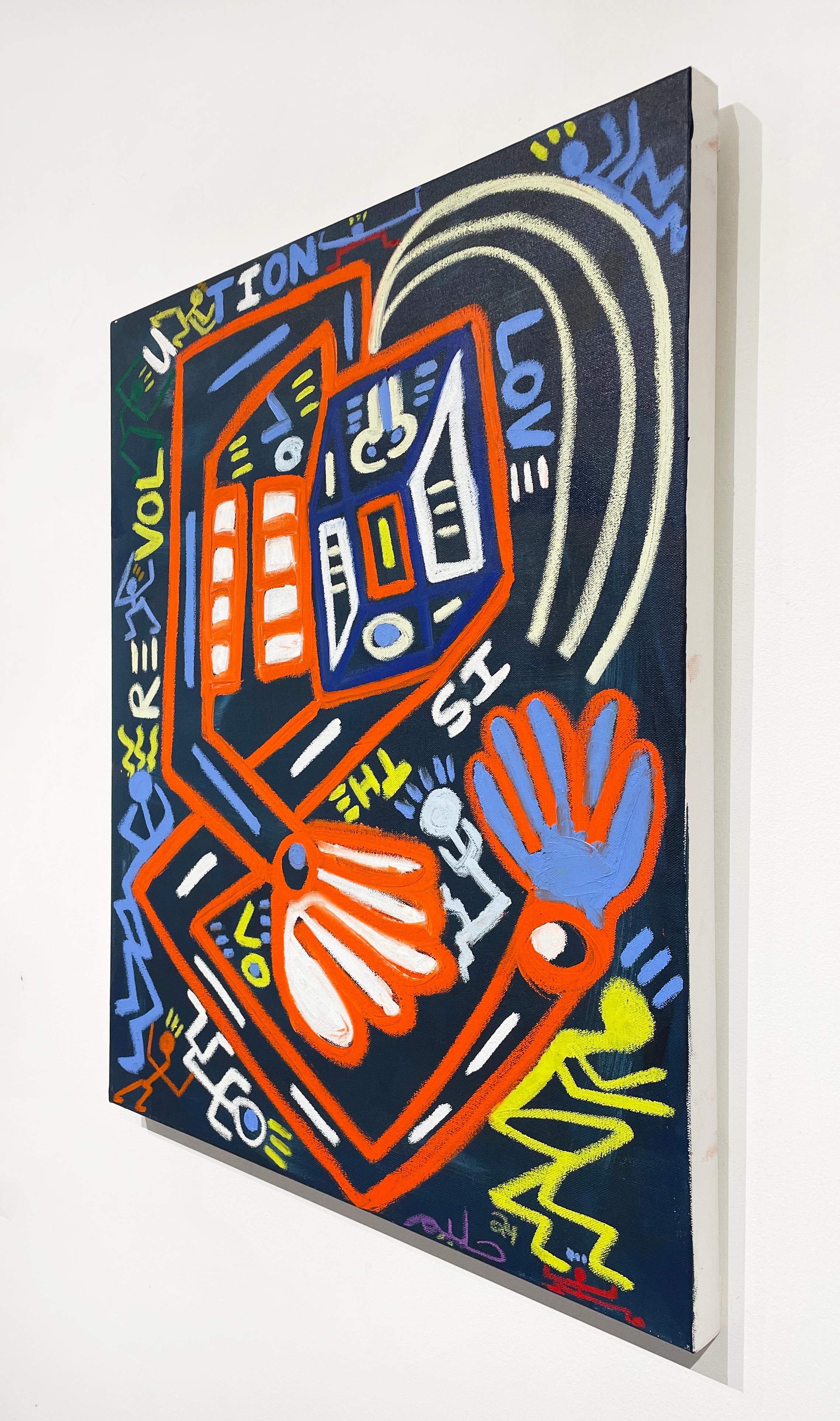 Künstler:  Blumen, Halim
Titel:  Die Liebe ist die Revolution 4
Datum:  2024
Medium:  Acryl und Sprühfarbe auf Leinwand
Ungerahmt Abmessungen:  30
