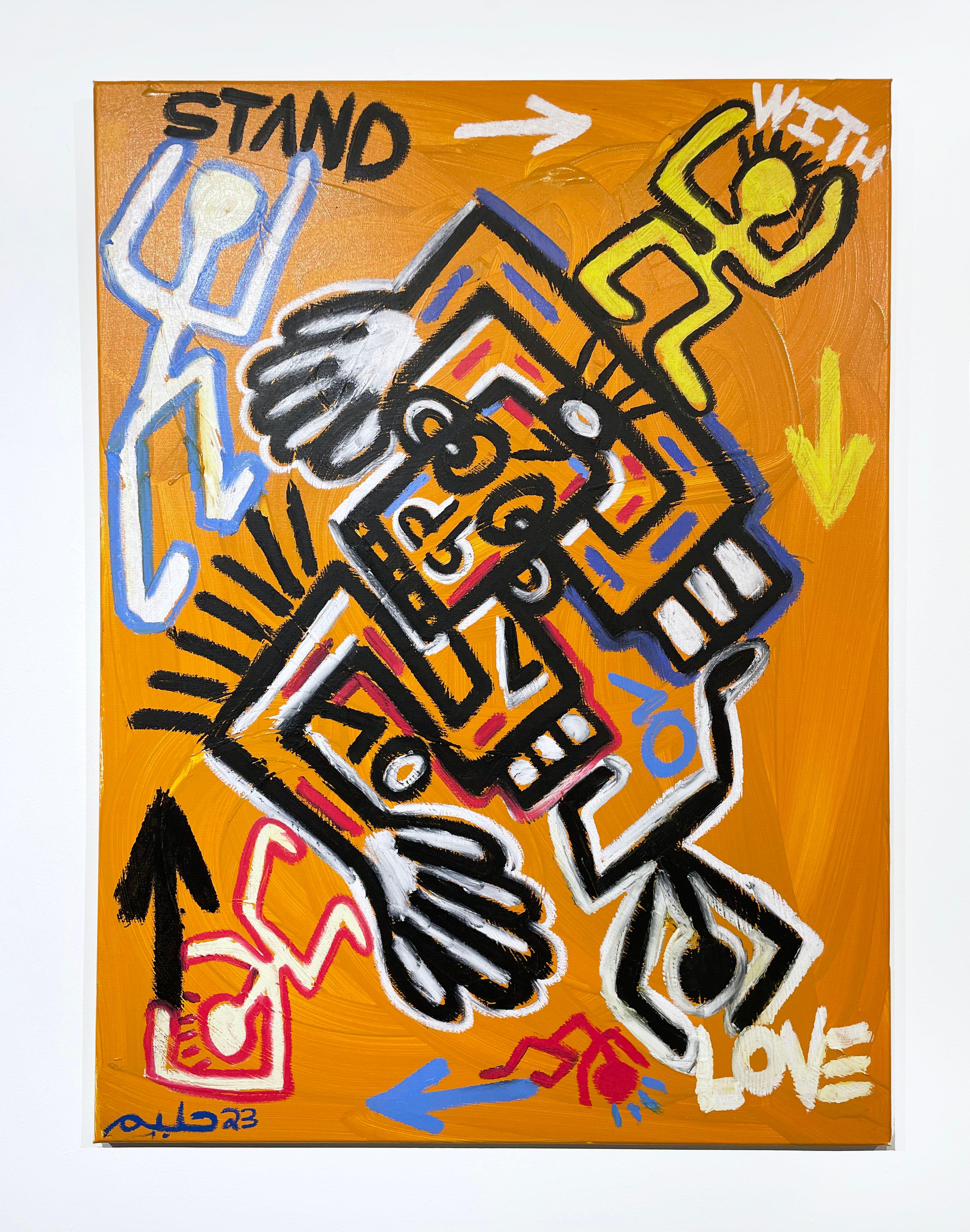 Stand mit Liebe (Streetart), Painting, von Halim Flowers