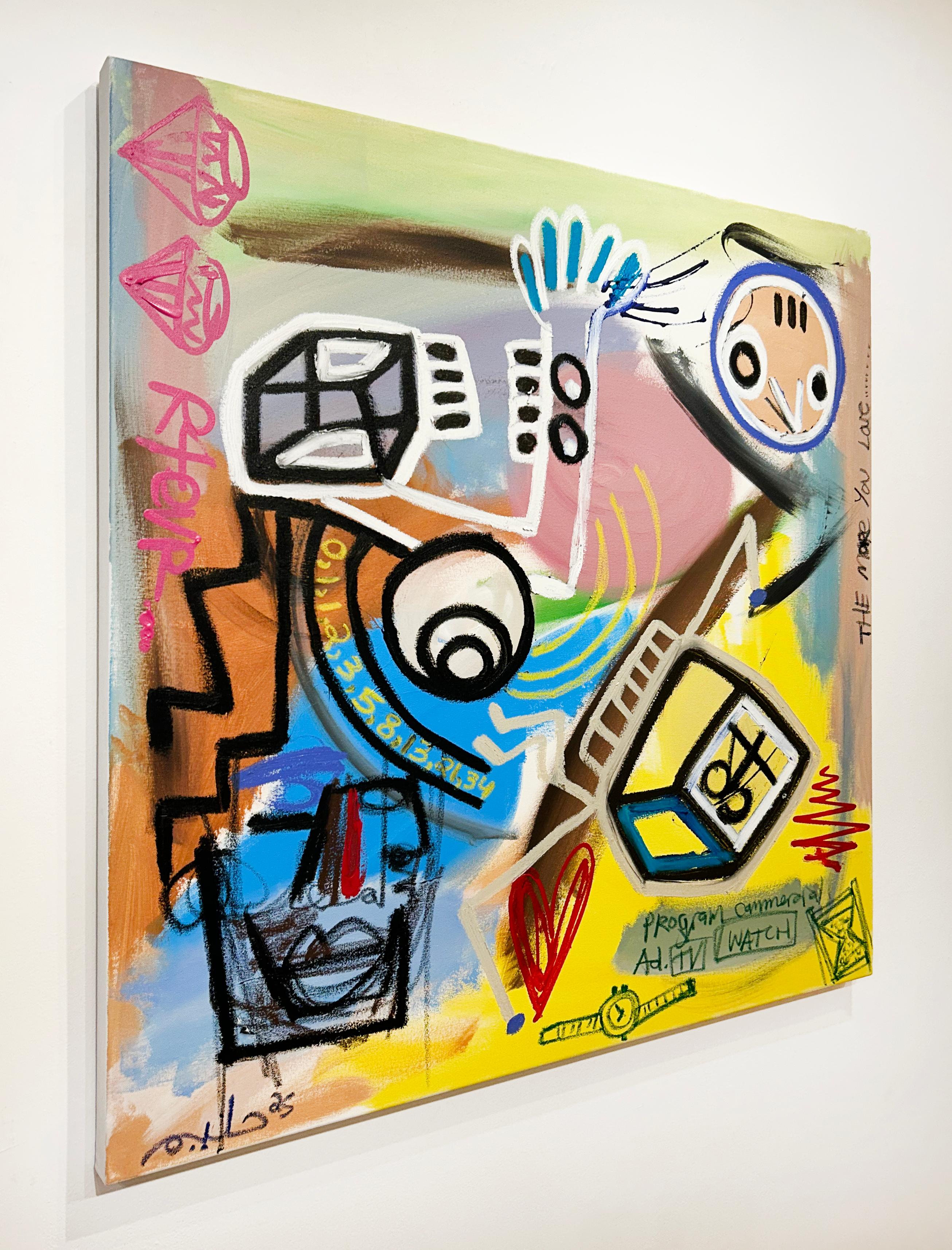 Künstler:  Halim Flowers & Clarence James
Titel:  The More You Love
Datum:  März 15, 2025
Medium:  Acryl, Aerosol, Ölstift auf Leinwand
Ungerahmt Abmessungen:  40