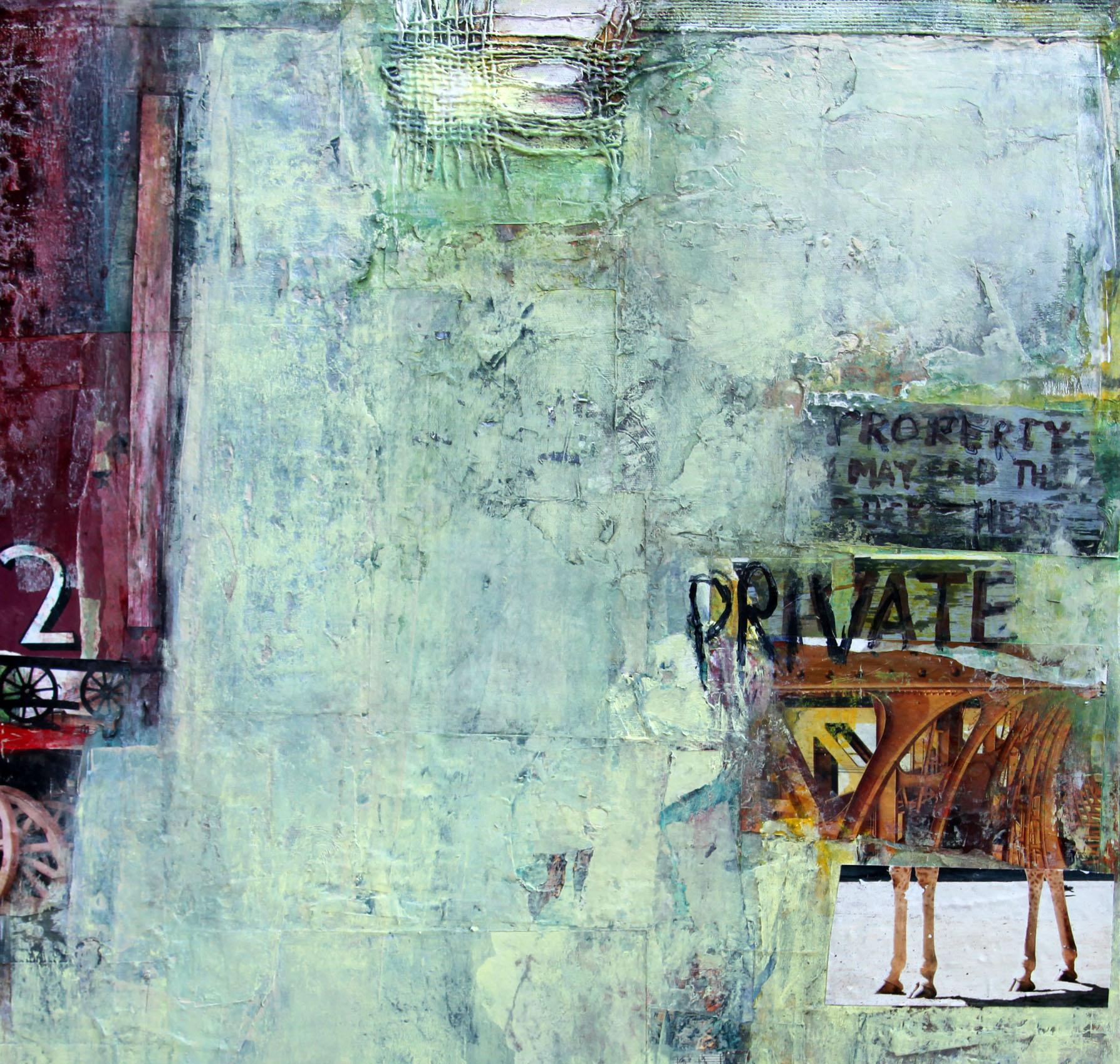 Ich liebe es, Collagen zu erstellen, weil sie einzigartig und originell sind und Geschichten erzählen.
Bei dieser Collage geht es vor allem um Textur und Ausgewogenheit. Ich habe gefundene Gegenstände, Acrylfarbe und meine Fotos verwendet, um dieses
