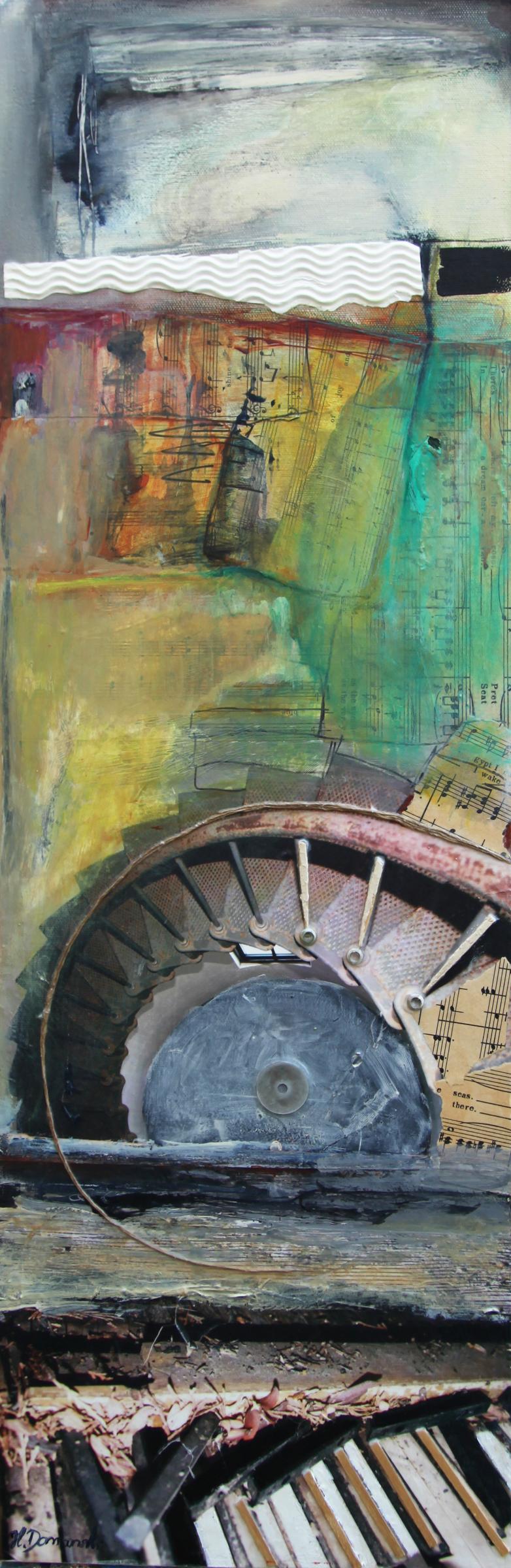 Le vieux piano - Mixed Media Art de  Halina Domanski