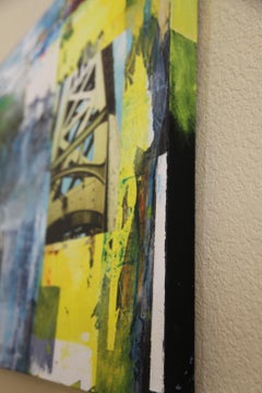 Time To Move On, Abstract Mixed Media Collage on Canvas, Signed, 2010+