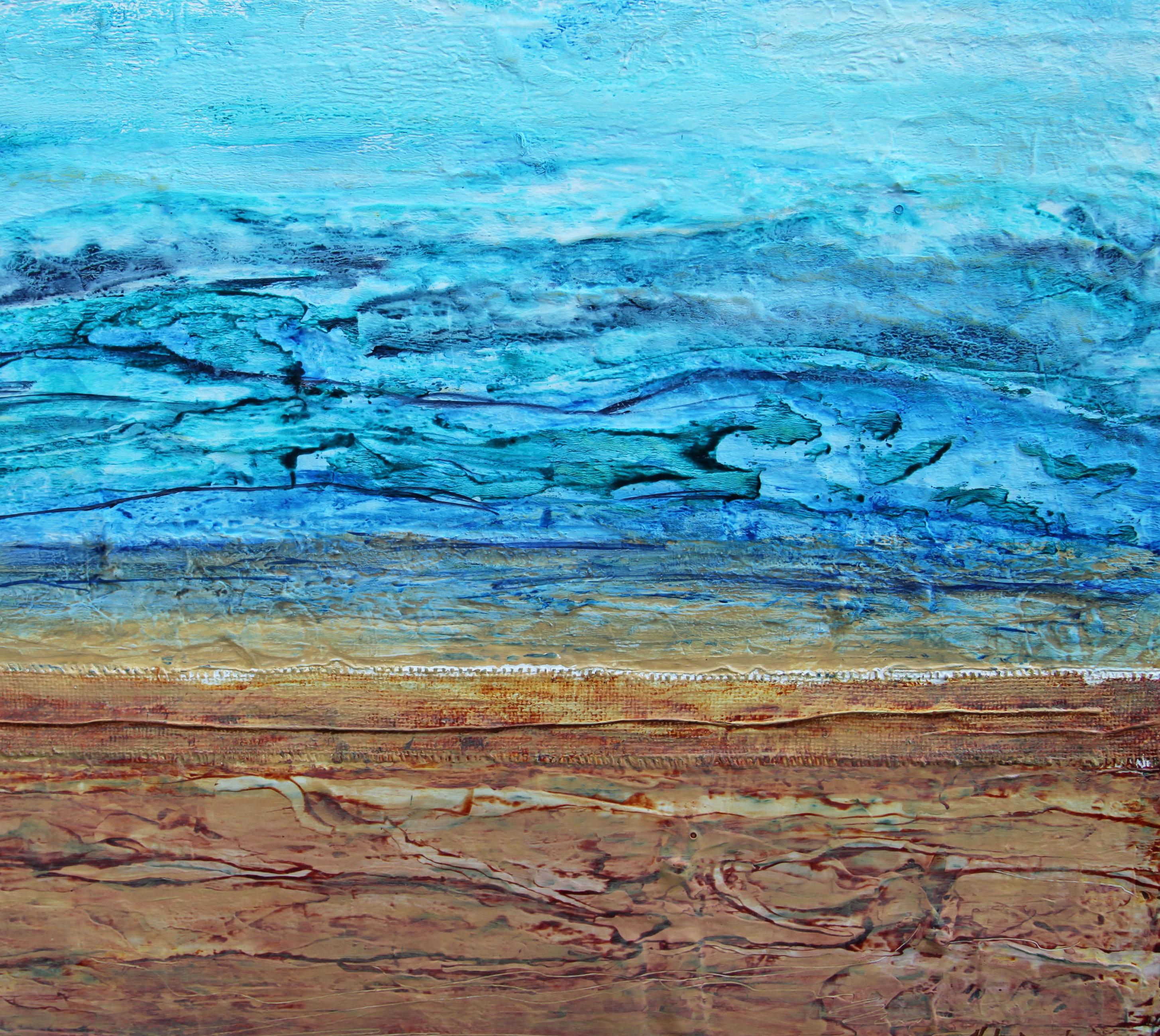 Cielo azul brillante - Abstract Painting Azul de  Halina Domanski