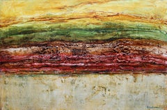 Golden Beach Abstract painting on canvas Contemporary Modern Signed 2010+