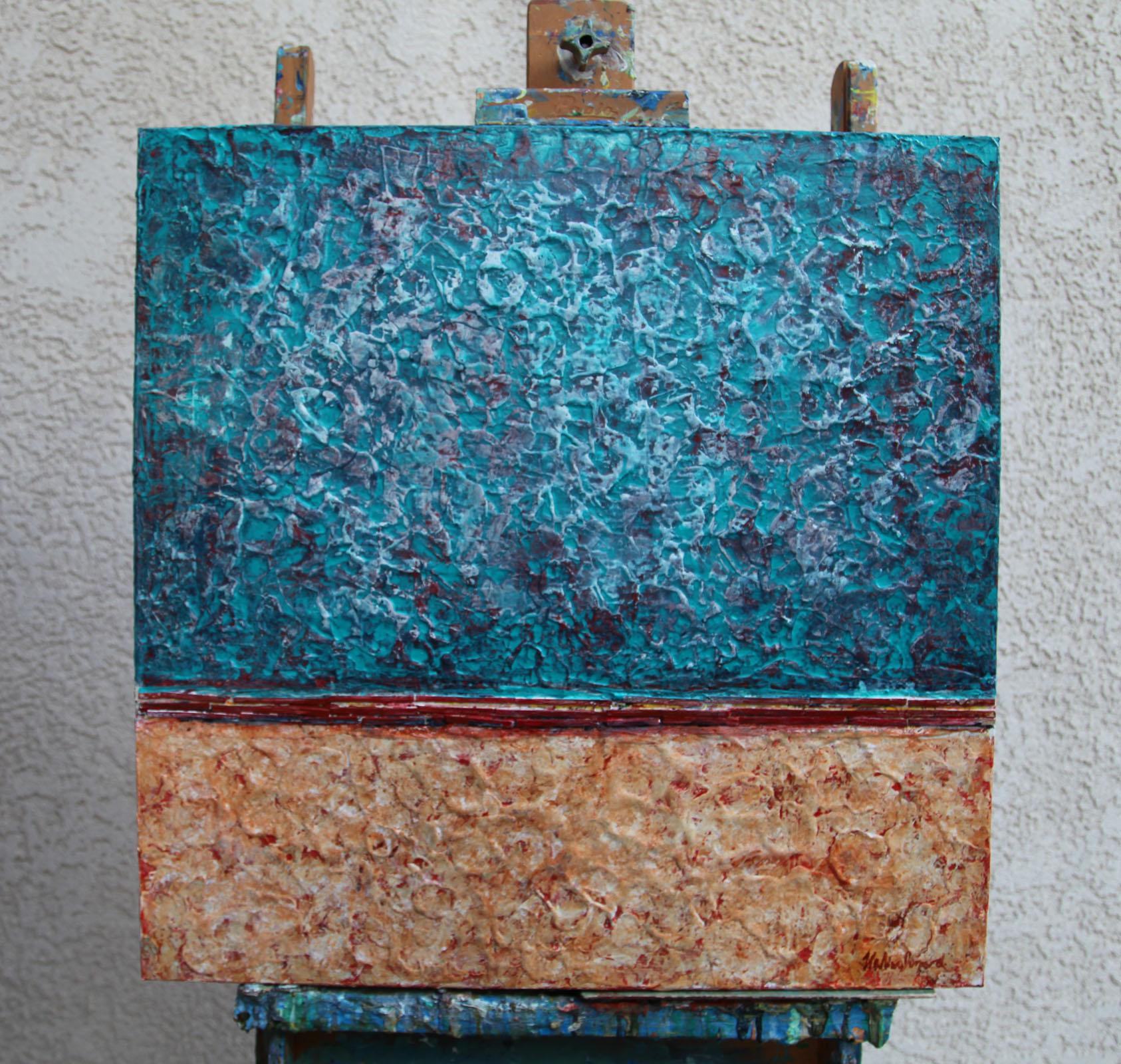 Imagination - Blue Abstract Painting by  Halina Domanski
