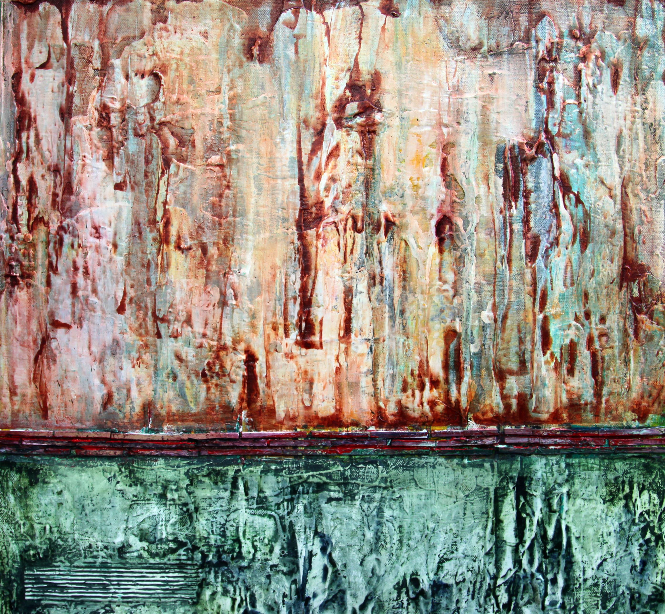 Living Your Dream - Gray Abstract Painting by  Halina Domanski