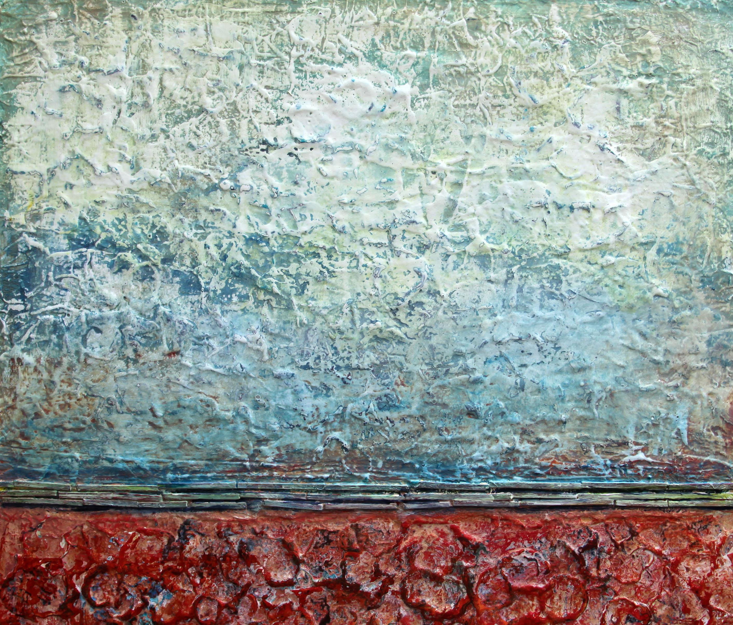 Lovely Morning - Gray Abstract Painting by  Halina Domanski