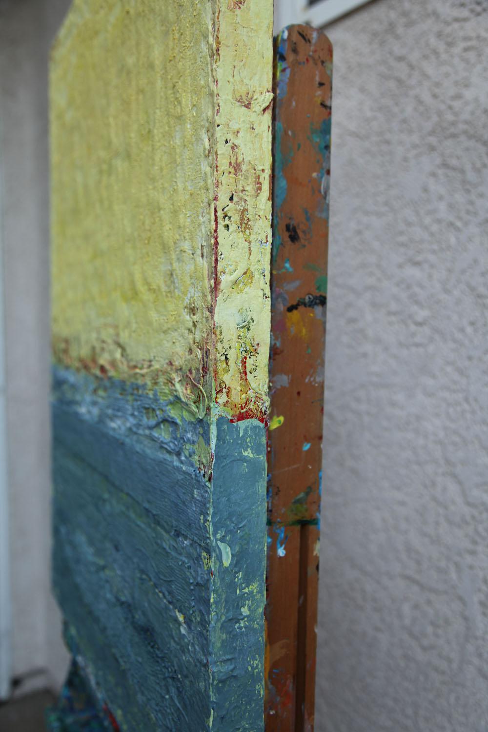 My Life is Simple - Gray Abstract Painting by  Halina Domanski