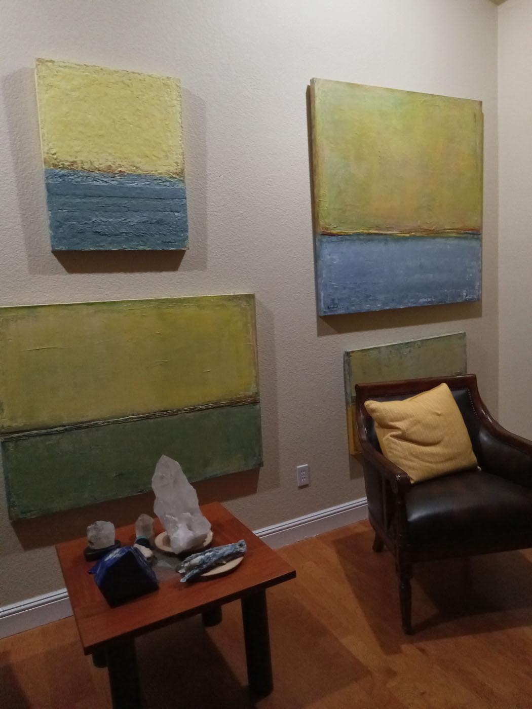 ONE -of -a KIND  ARTWORK . Original Contemporary Abstract Painting.

Each stroke and layer I applied with passion and desire to take you into a world of reflective calm and tranquility .

Multiple layers of acrylic paint .Ready to hang .Signed by