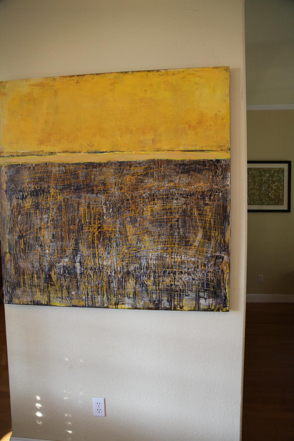 Orange Trees - Abstract Expressionist Mixed Media Art by  Halina Domanski