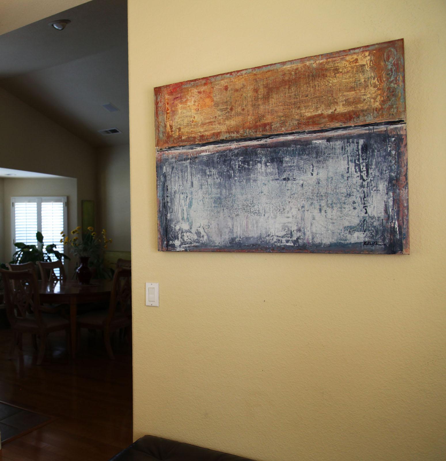 Le temps parfait - Gris Abstract Painting par  Halina Domanski