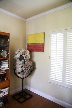 Red Sunset Acrylic Painting, Abstract Expressionist, Signed, 2010+