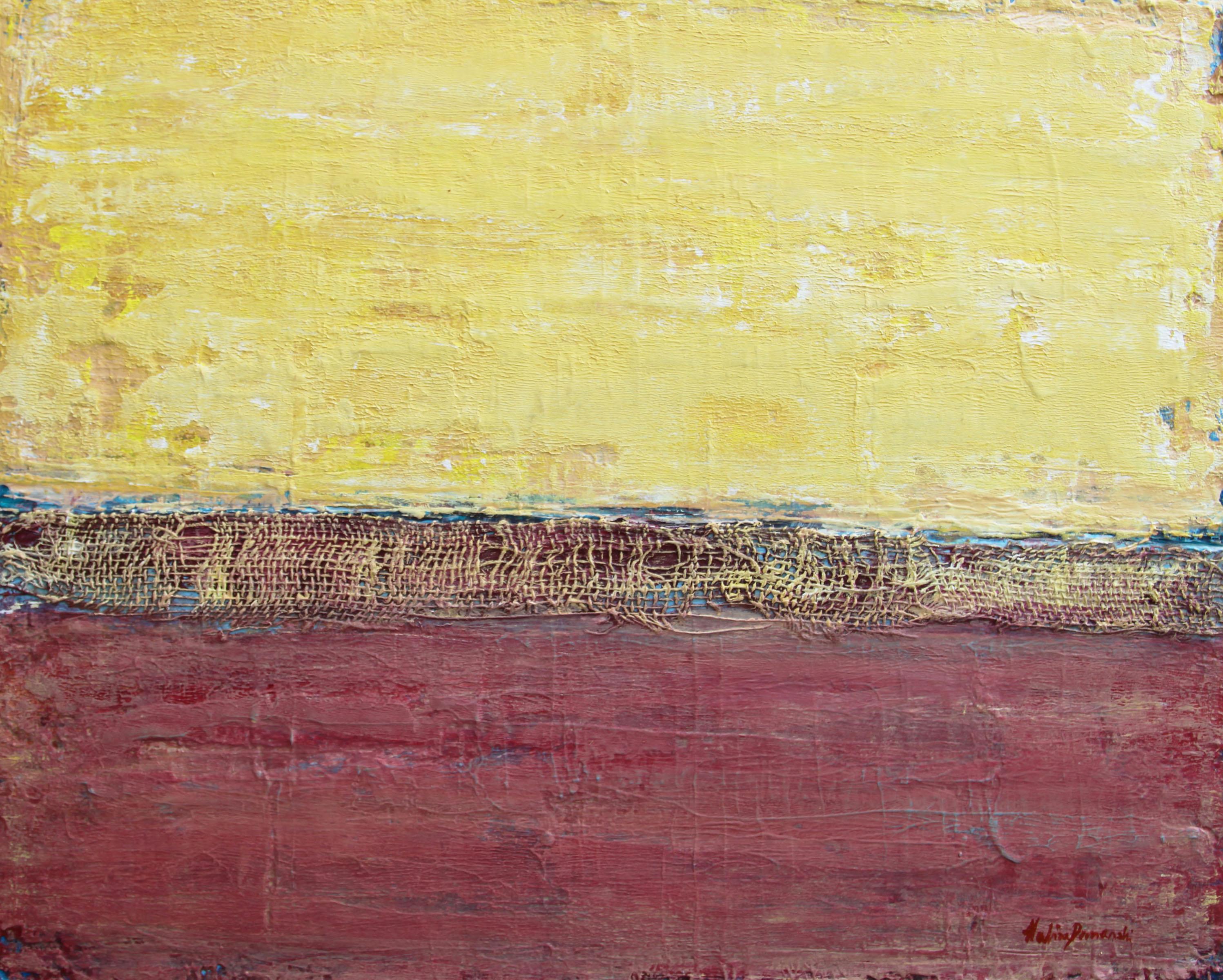  Halina Domanski Abstract Painting – Roter Sonnenuntergang