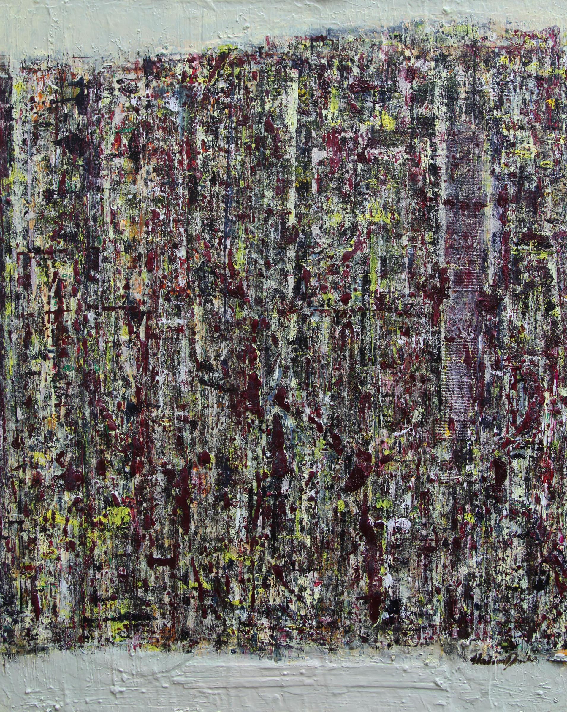  Halina Domanski Abstract Painting – Leben in der Vorstadt