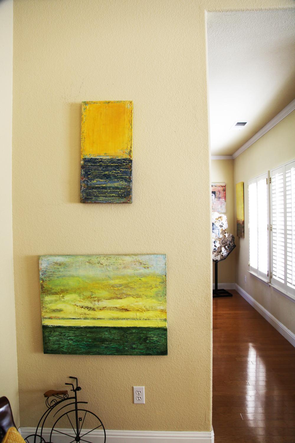Sonne aufgehen (Grün), Abstract Painting, von  Halina Domanski