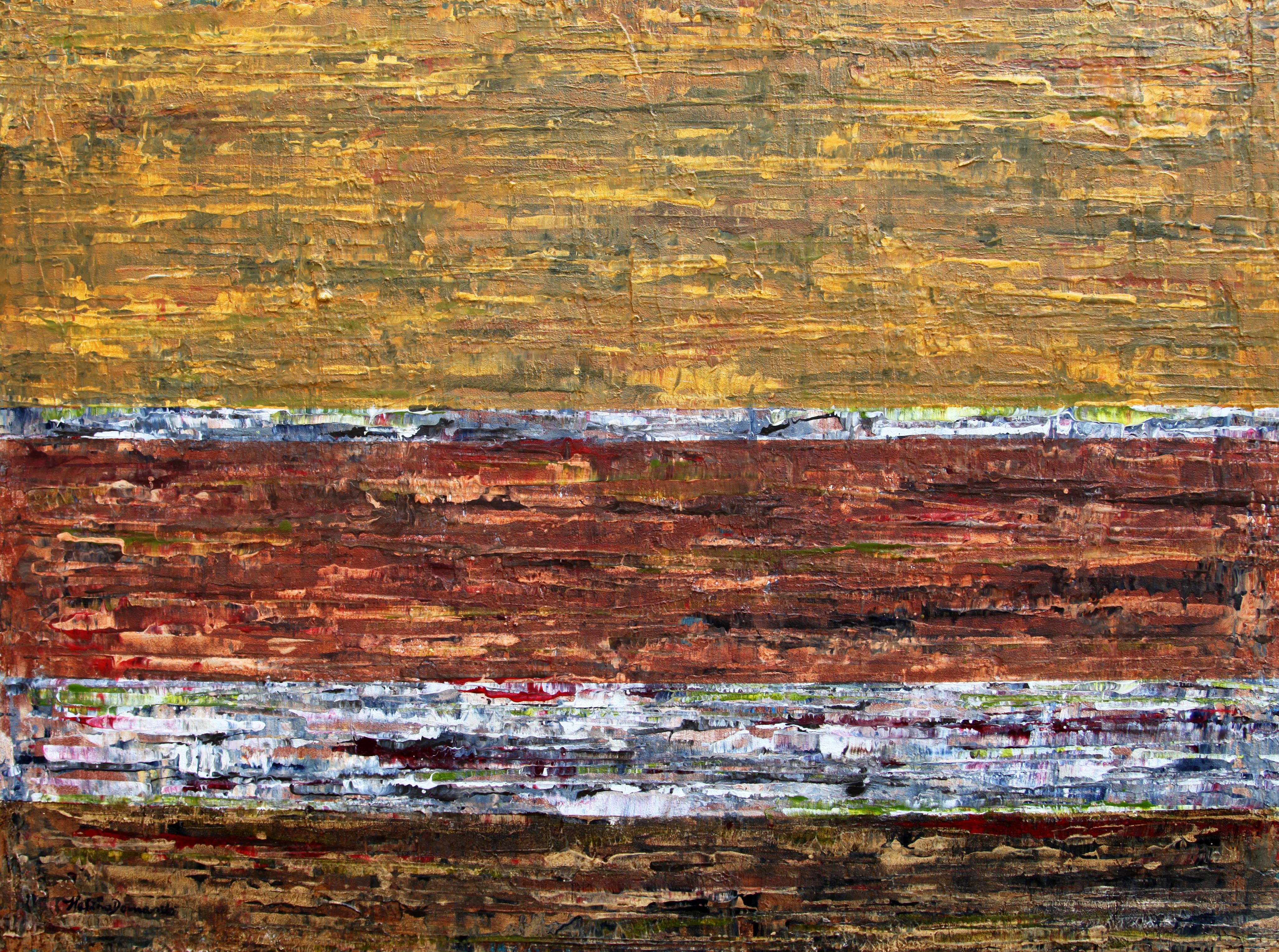 Sweet Home Abstract Painting Acrylic on Canvas Signed 2010+