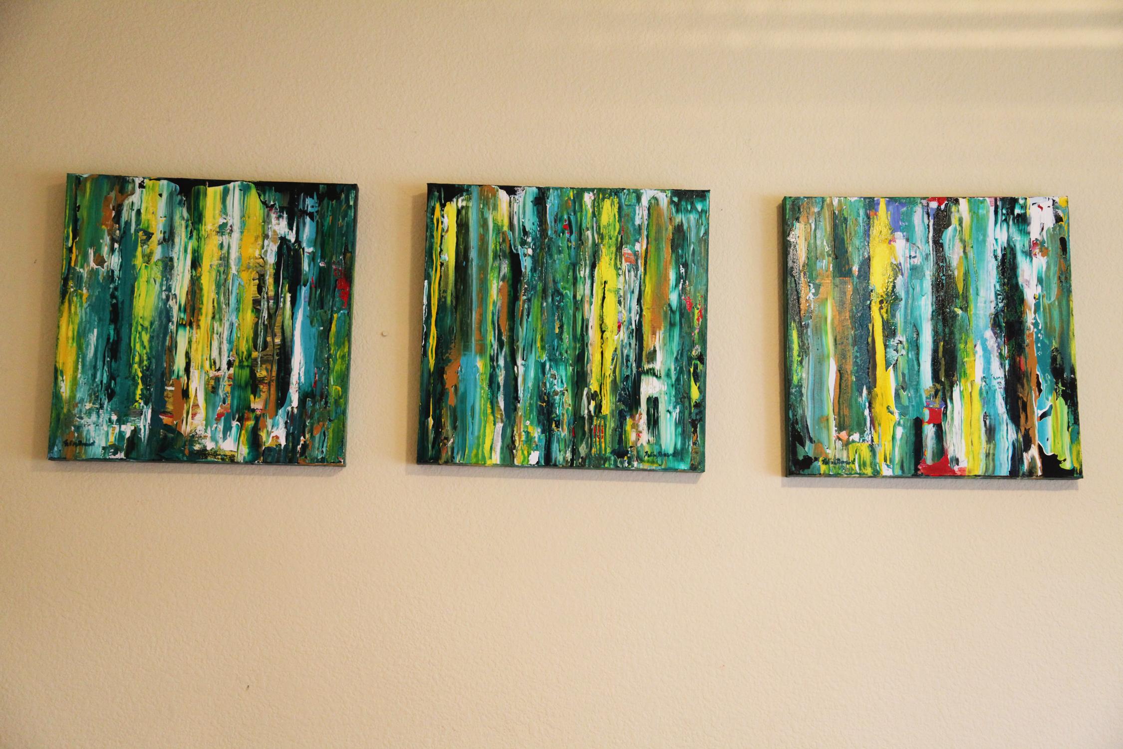 Die Erde und Sie und ich (Blau), Abstract Painting, von  Halina Domanski