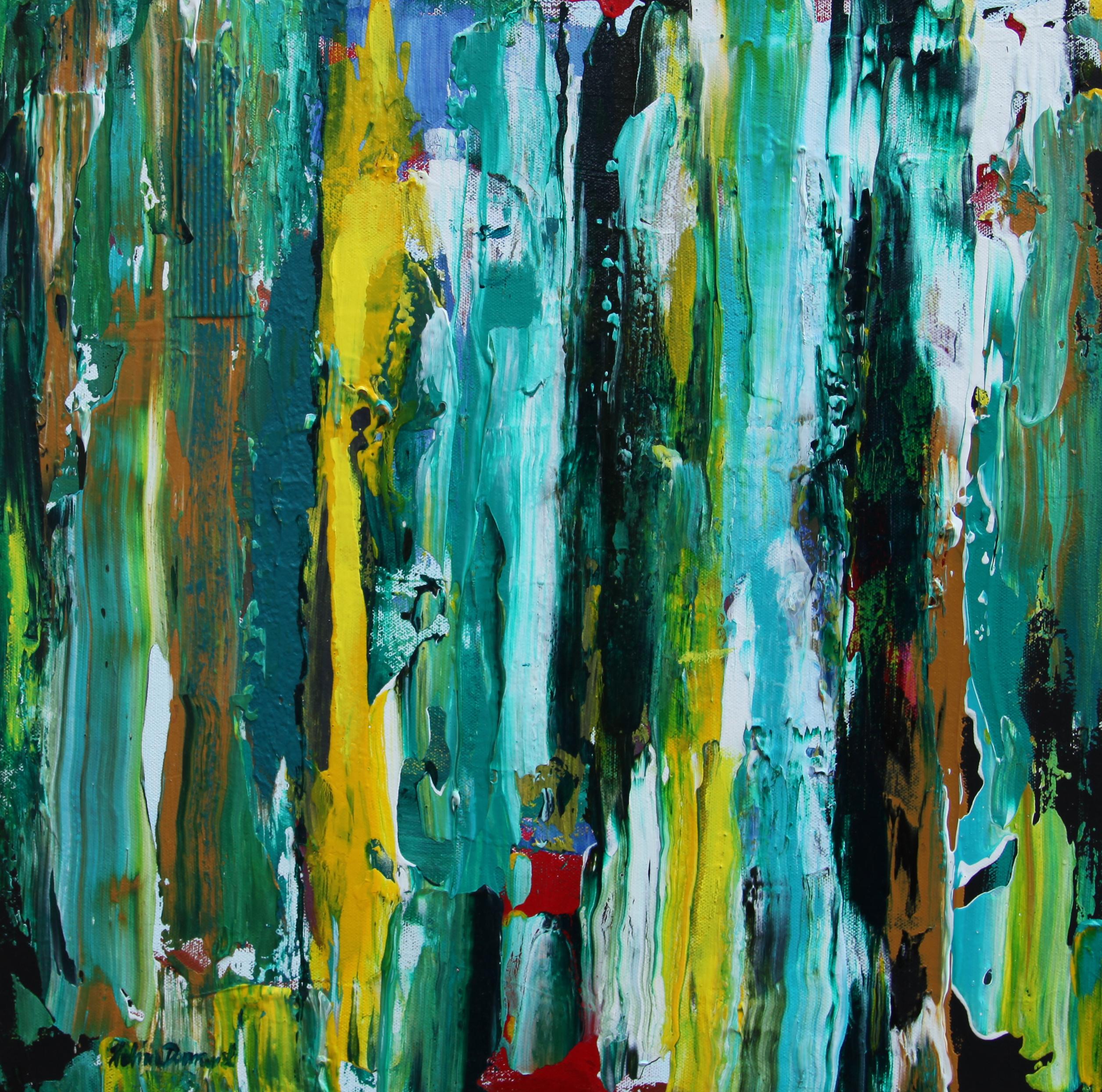  Halina Domanski Abstract Painting – Die Erde und Sie und ich