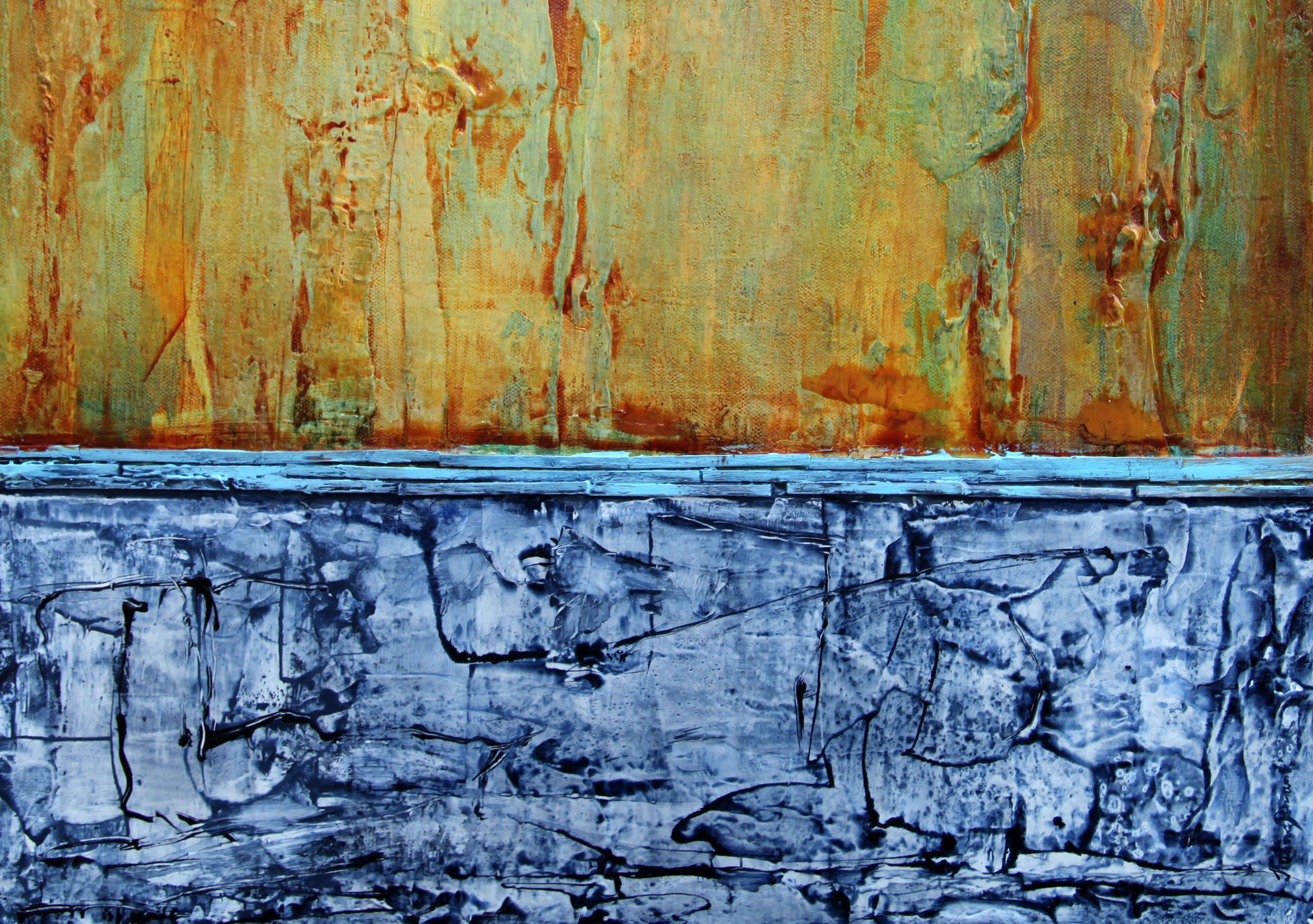 Warten auf die Sonne (Braun), Abstract Painting, von  Halina Domanski