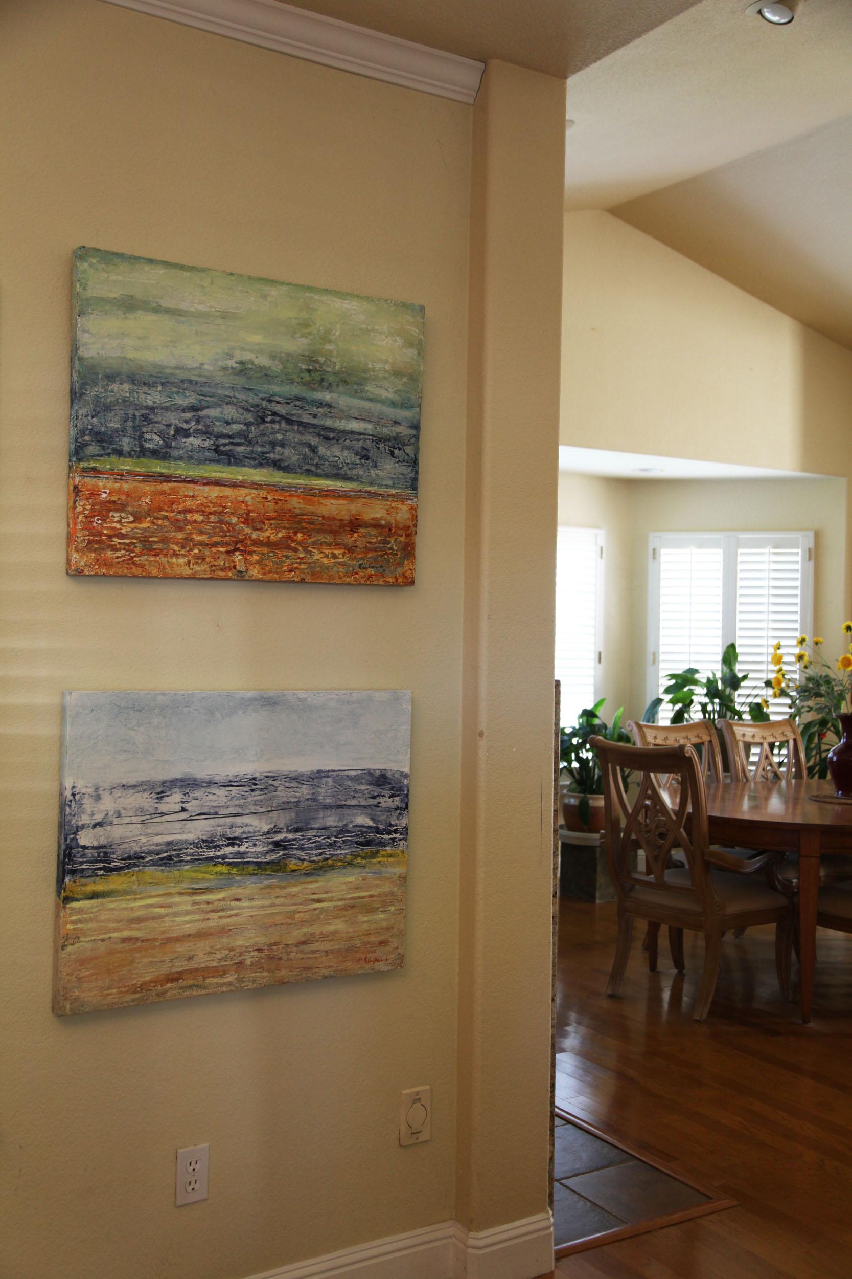 It is original abstract expressionist painting on gallery wrapped canvas. One -of -a kind and unique artwork.
My composition is always guided by an intuitive sense of balance, harmony and natural colors.
It was painted with professional acrylic