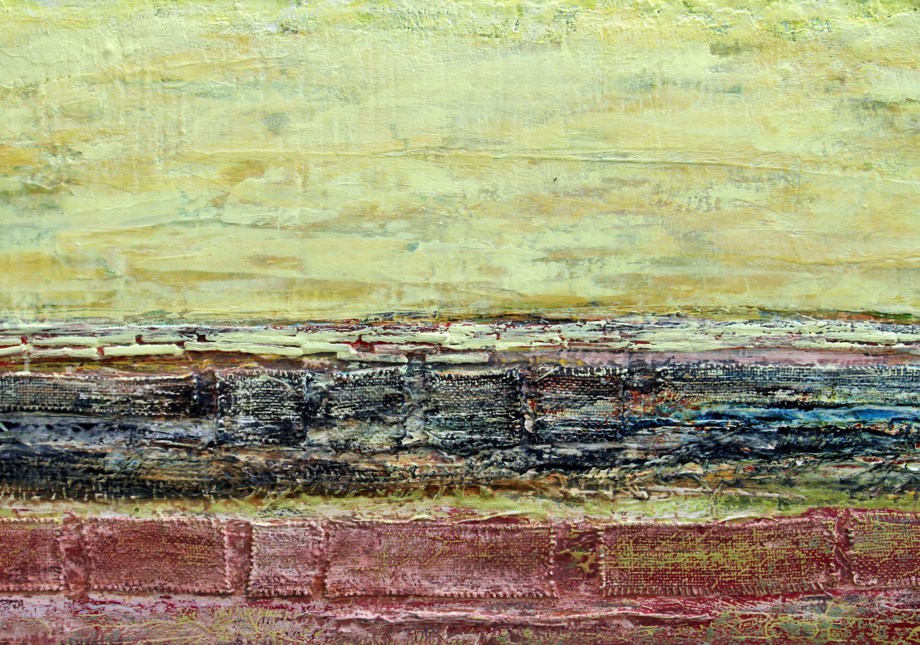 Inspiré par les textures et les couleurs naturelles, guidé par un sens intuitif de la croyance et de l'espoir.
Il s'agit d'une œuvre d'art unique en son genre.
Les côtés sont peints. Prêt à être accroché.
Signé /daté /titré.
Inclut un certificat