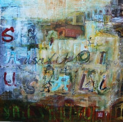 Sausalito – Italien-Motiv – Collage auf Leinwand – Modernes Kunstwerk – Abstrakt – Zeitgenössisch