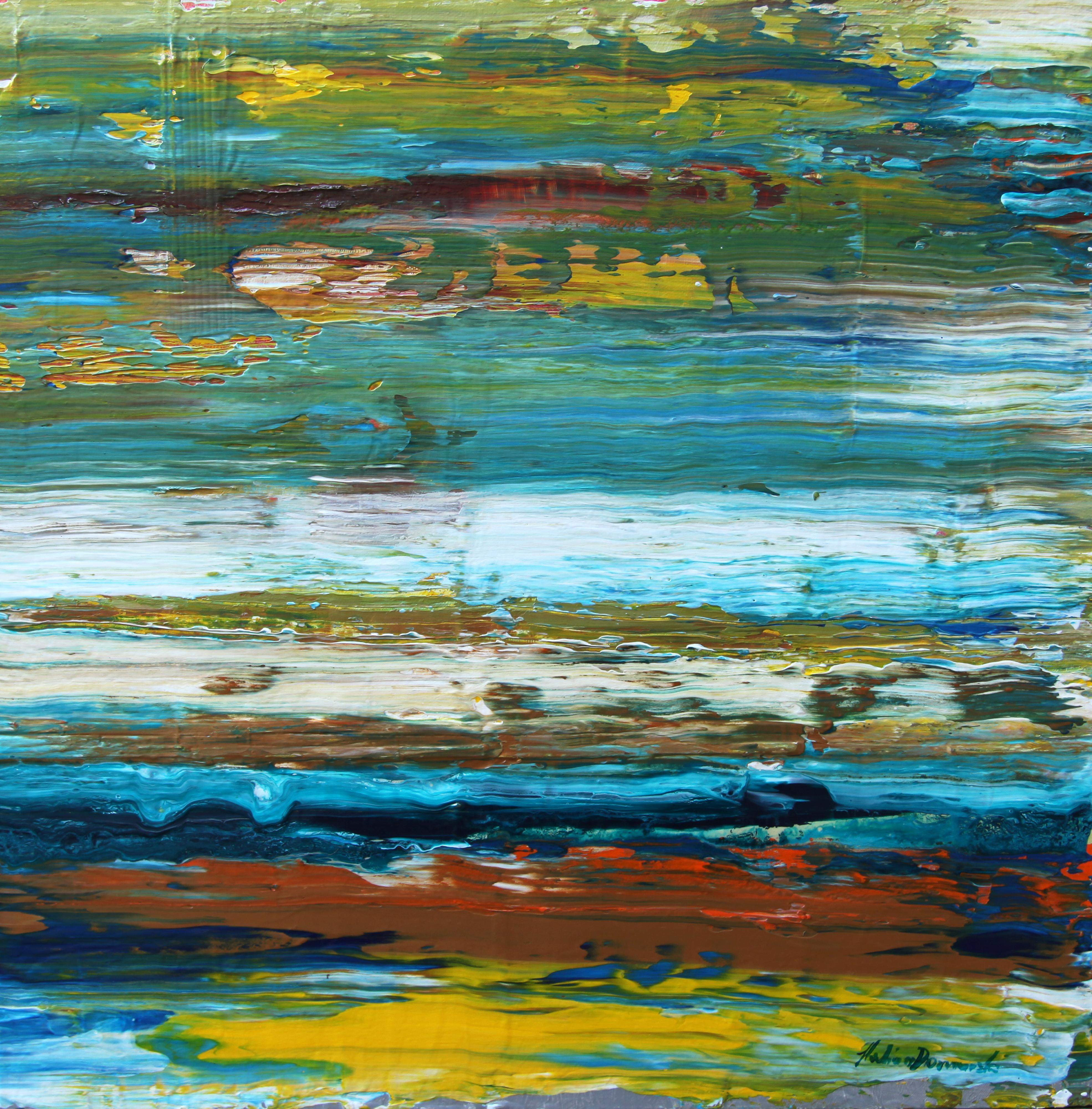 Balance and Simplicity Textured Vibrant Striped Abstract painting Contemporary