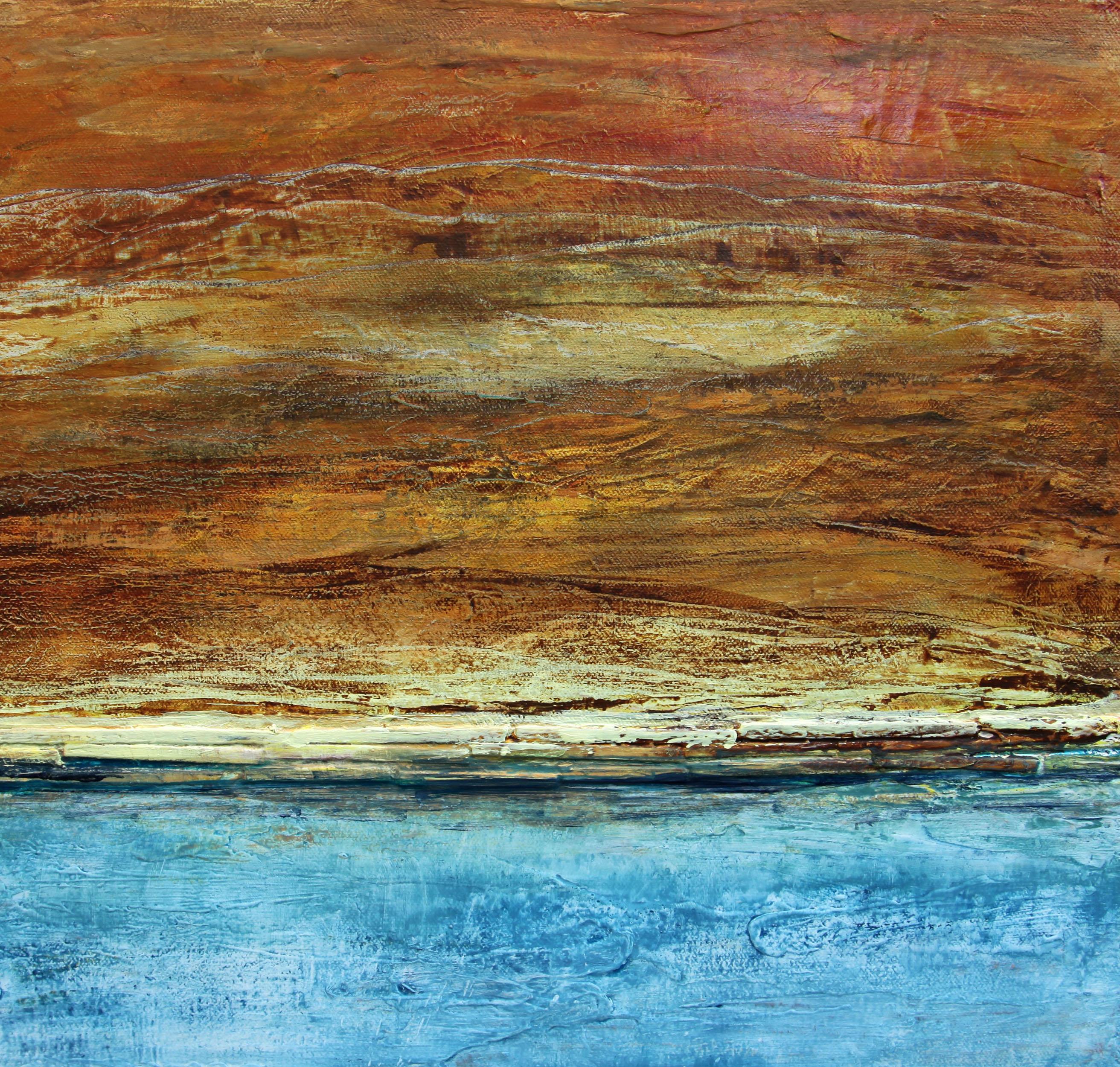 Blauer Fluss – Painting von Halina Domanski